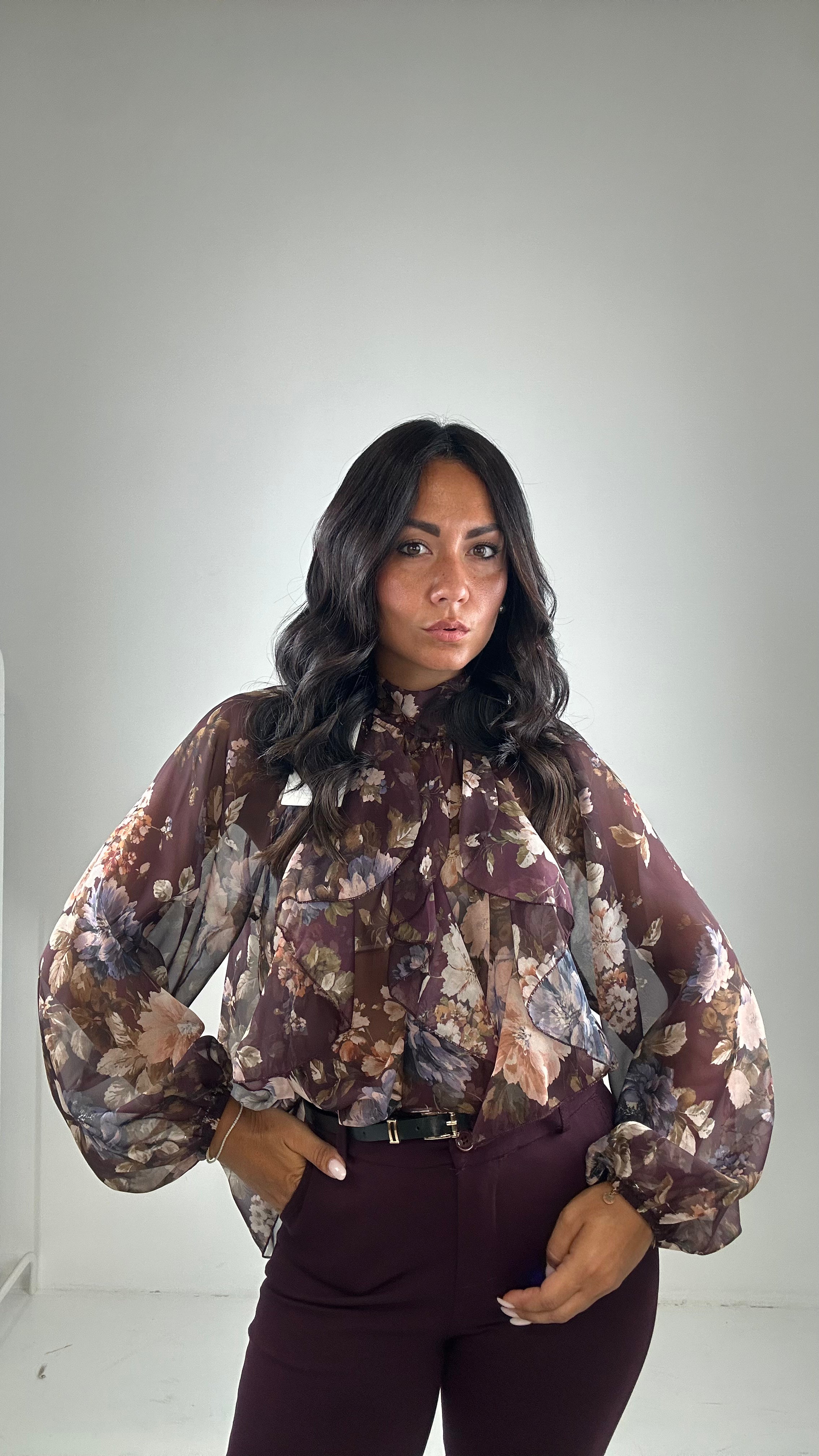Blusa FIORI E VOLANT - VINACCIO