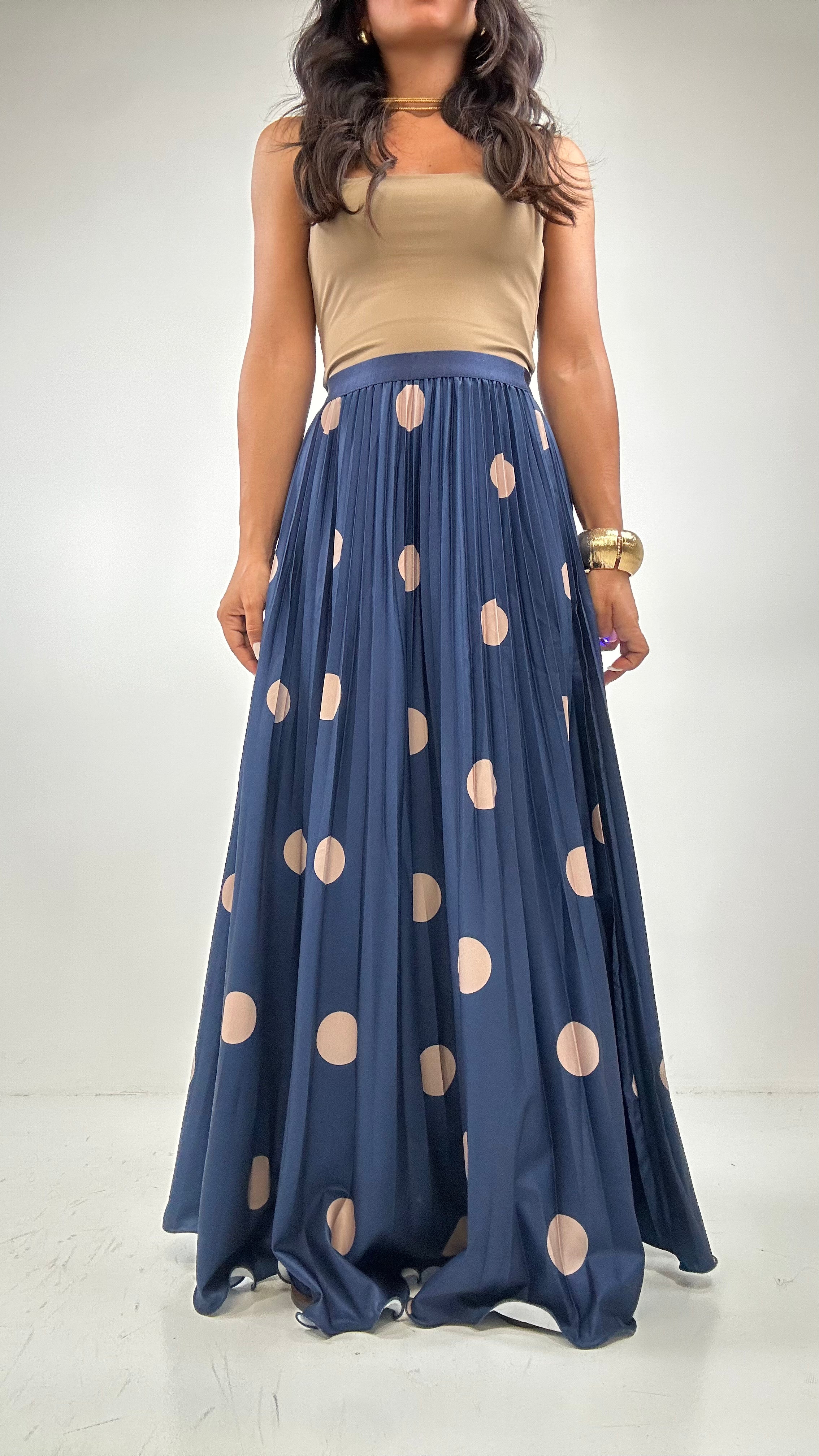 Gonna PLISSE' POIS LUNGA - BLU