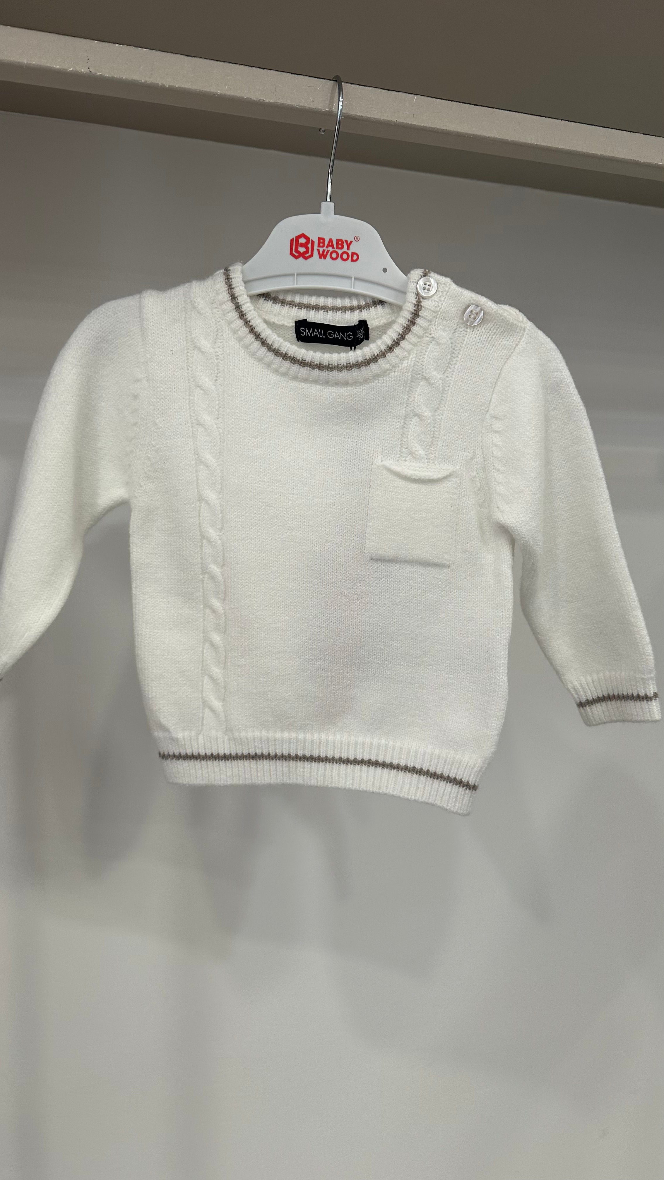 Pull TRECCIA 12-36M - BIANCO