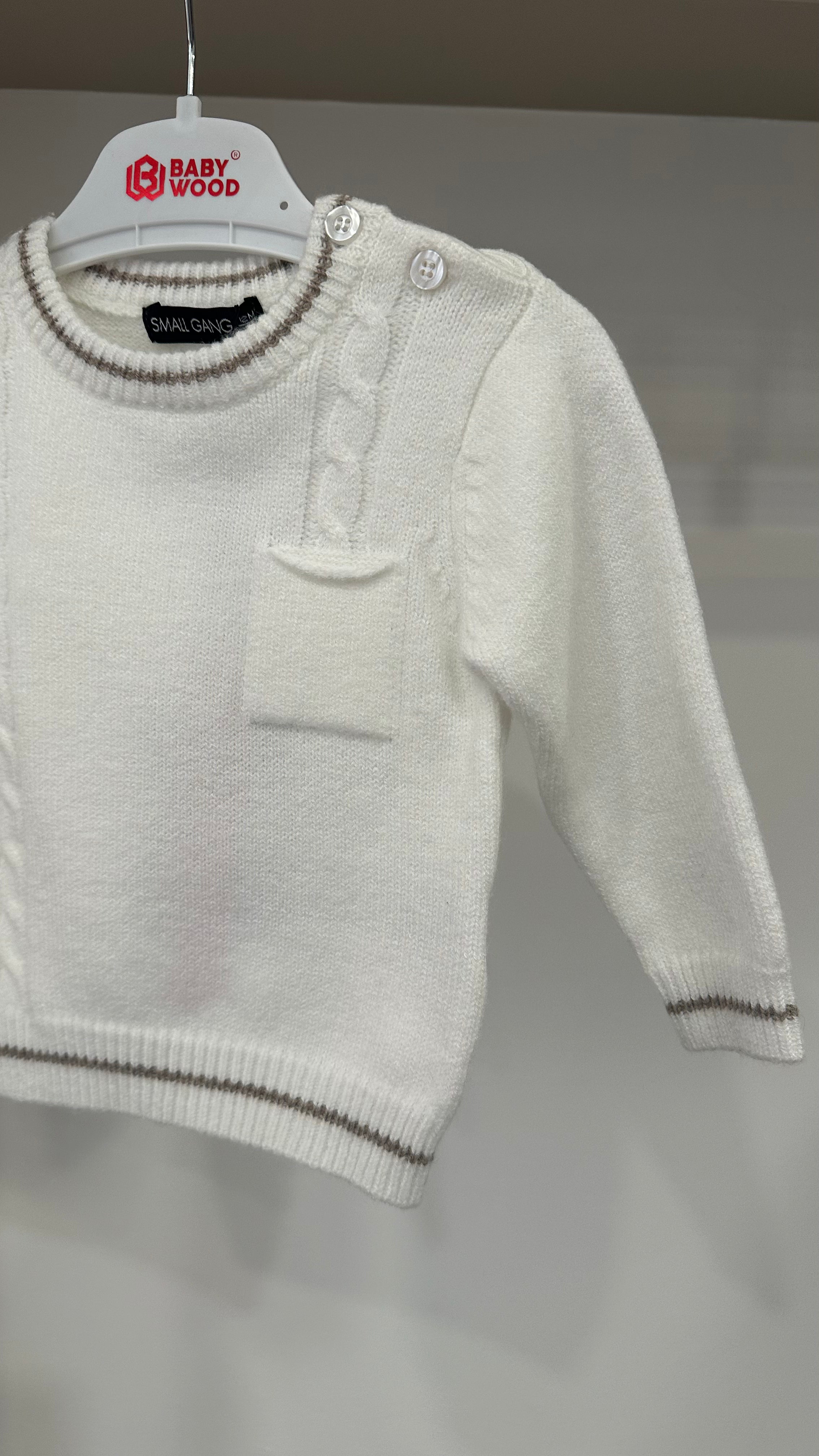 Pull TRECCIA 12-36M - BIANCO
