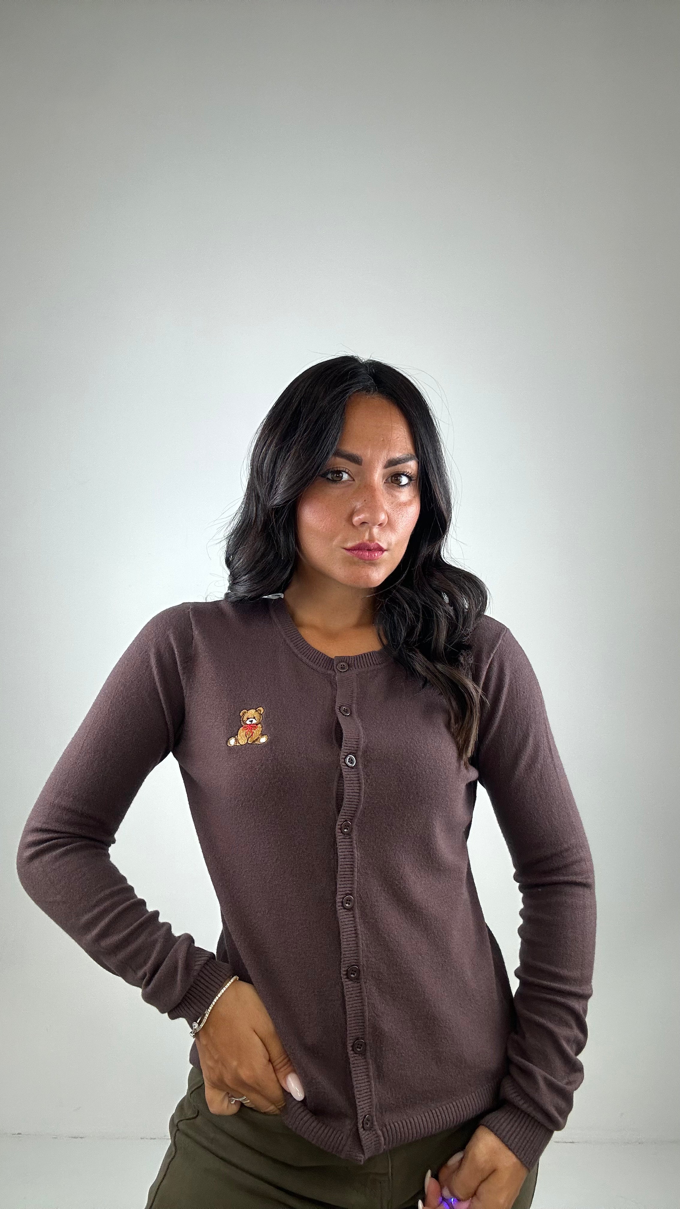 Cardigan ORSETTO MINI - MARRONE