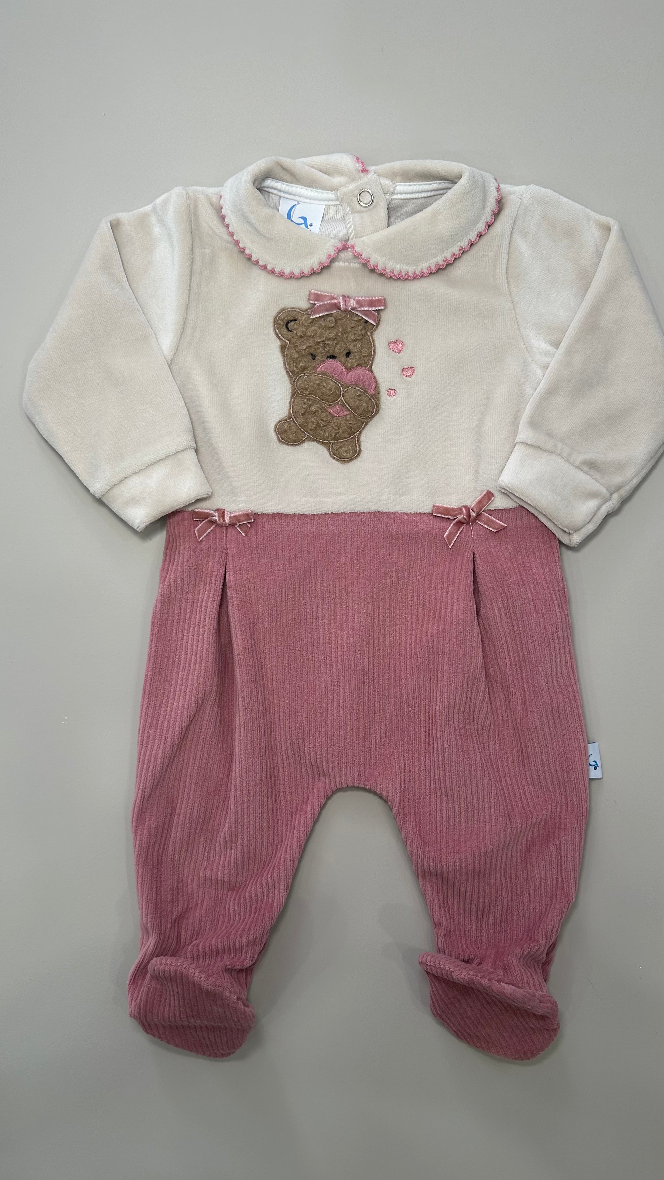 Tutina CINIGLIA ORSO CUORE - ROSA