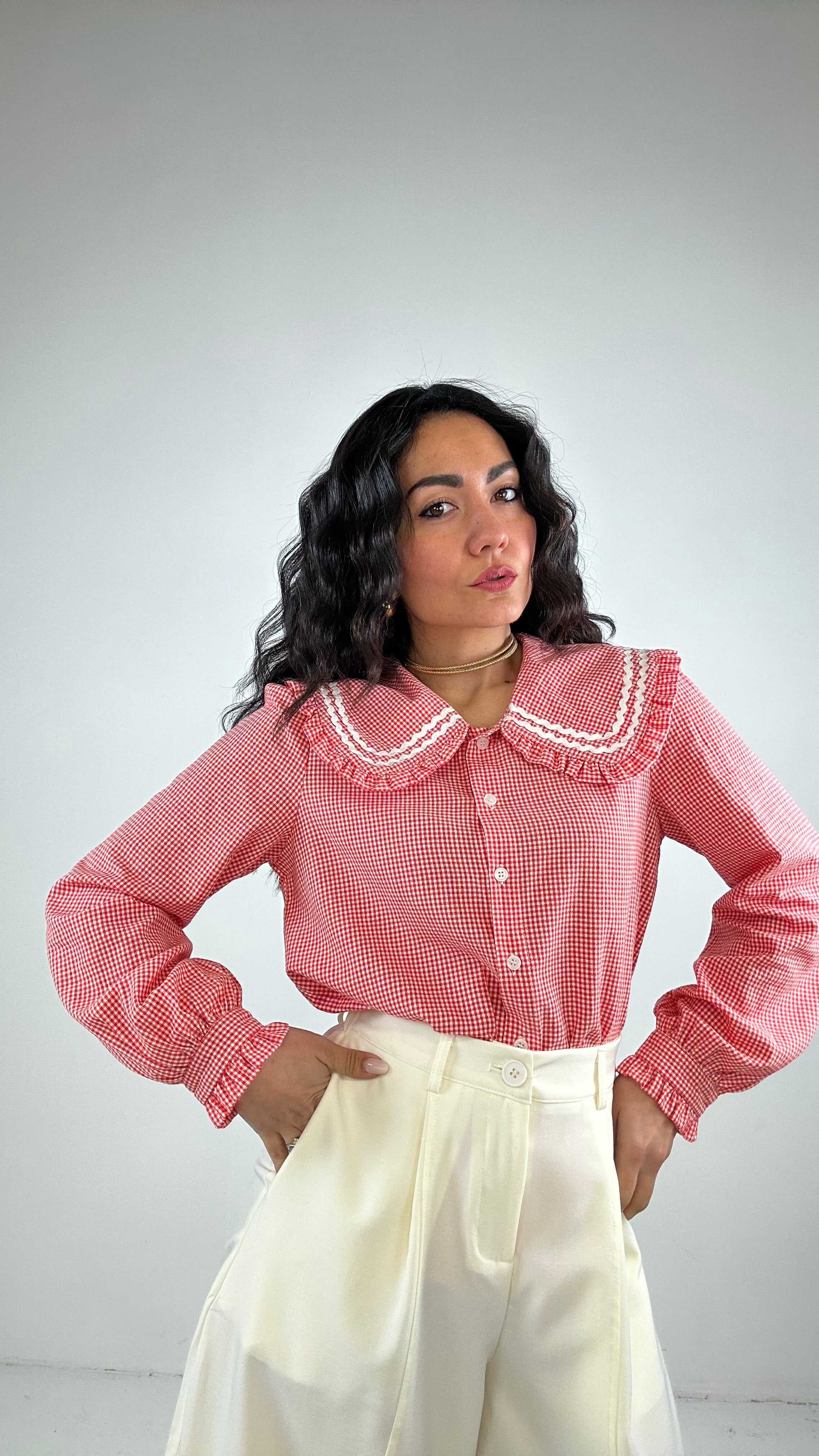 Camicia QUADRETTI PIC - ROSSO