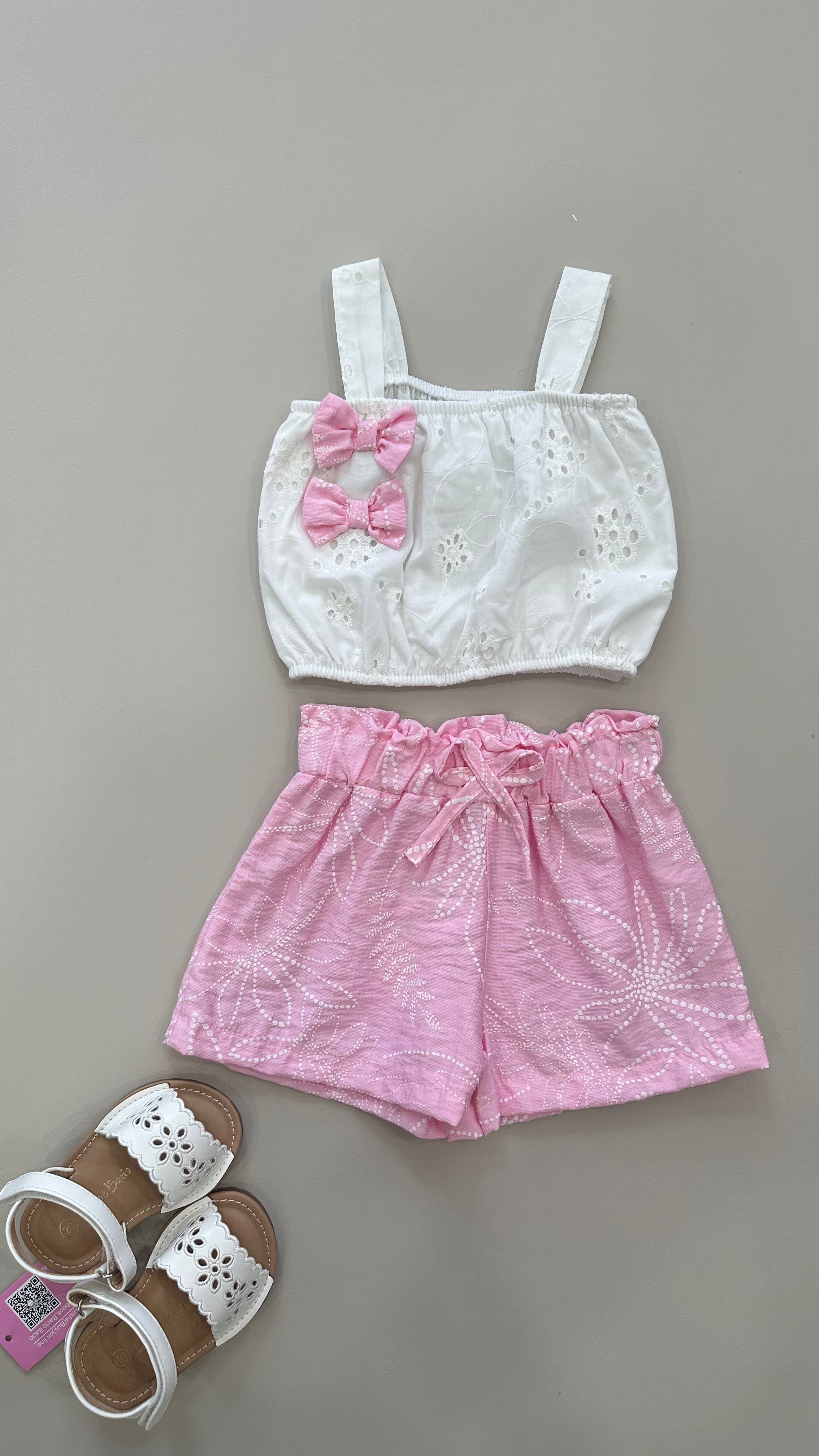 Completo FIOCCHI DI RICAMO 12-36M - ROSA