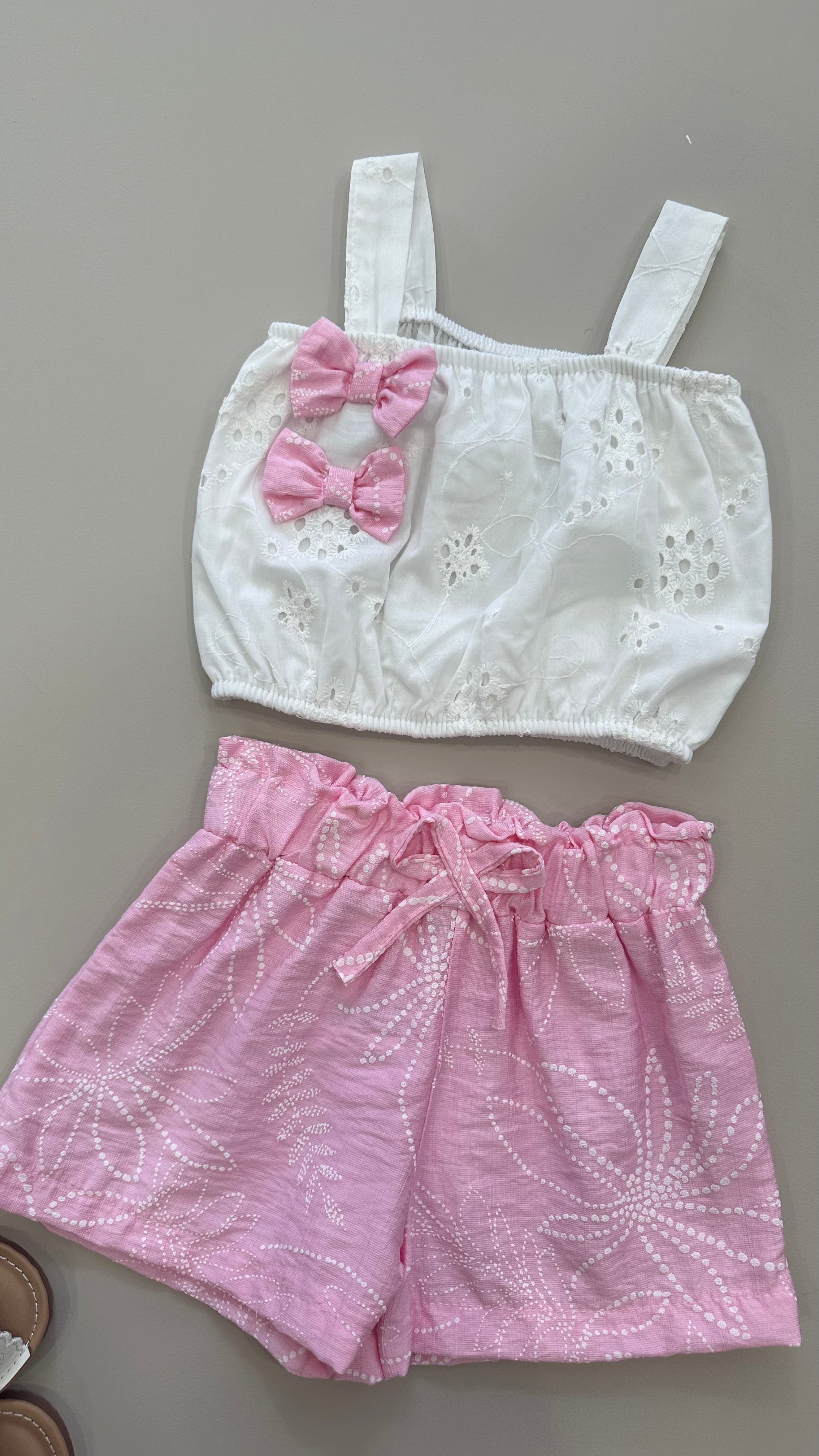 Completo FIOCCHI DI RICAMO 12-36M - ROSA