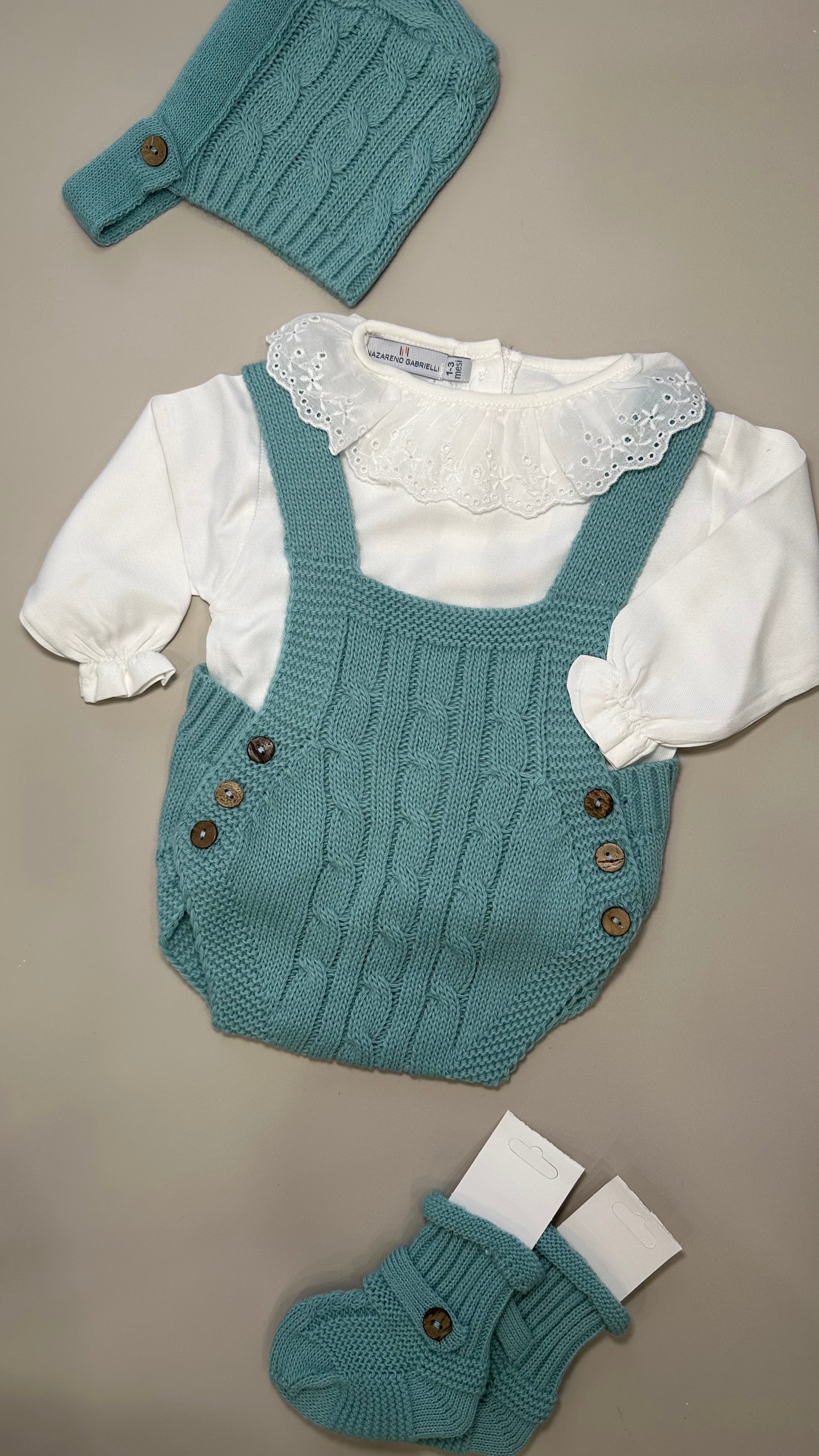 Set Pagliaccetto CON CUFFIA+BABBUCCE - VERDE