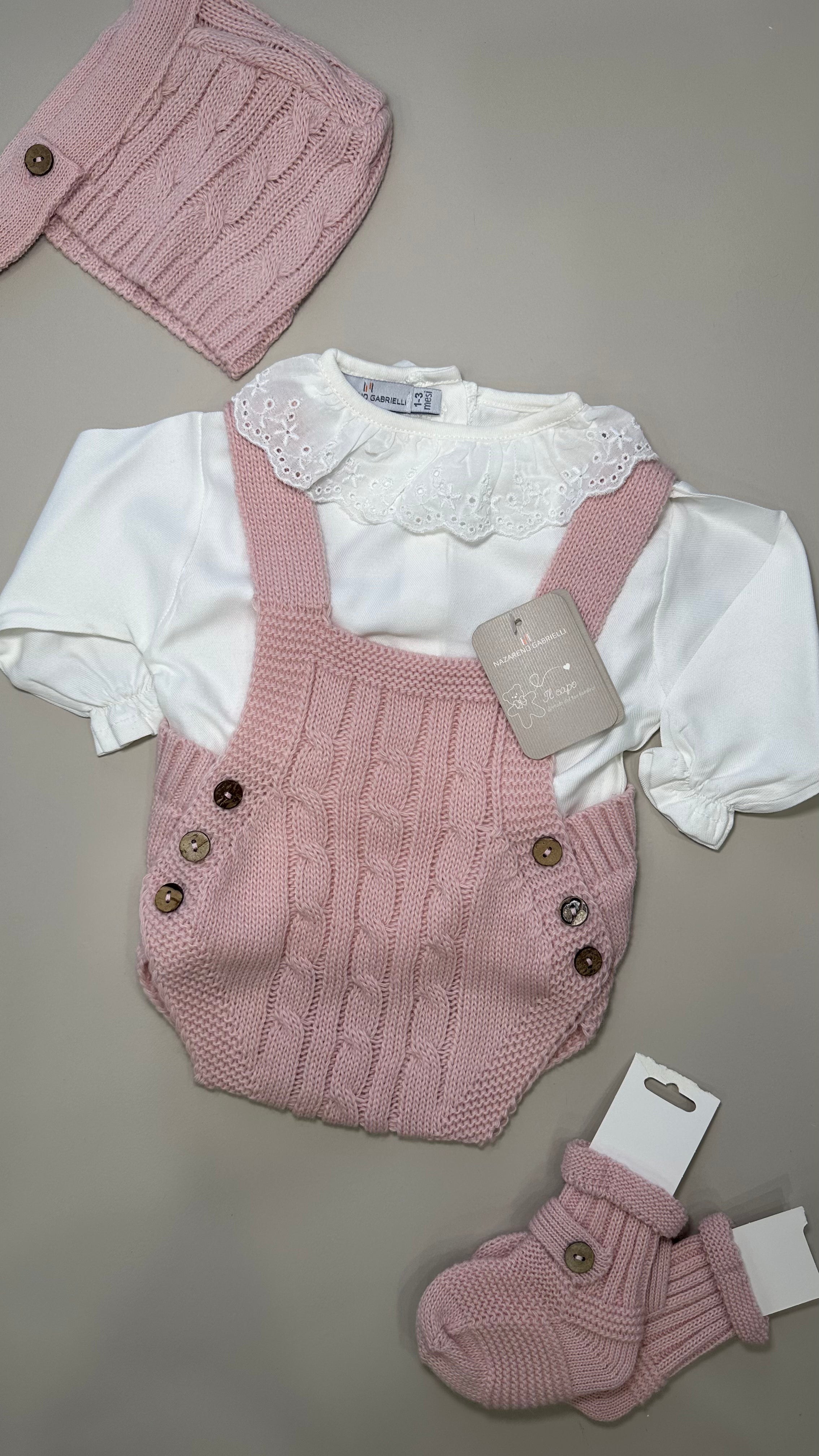 Set Pagliaccetto CON CUFFIA+BABBUCCE - ROSA