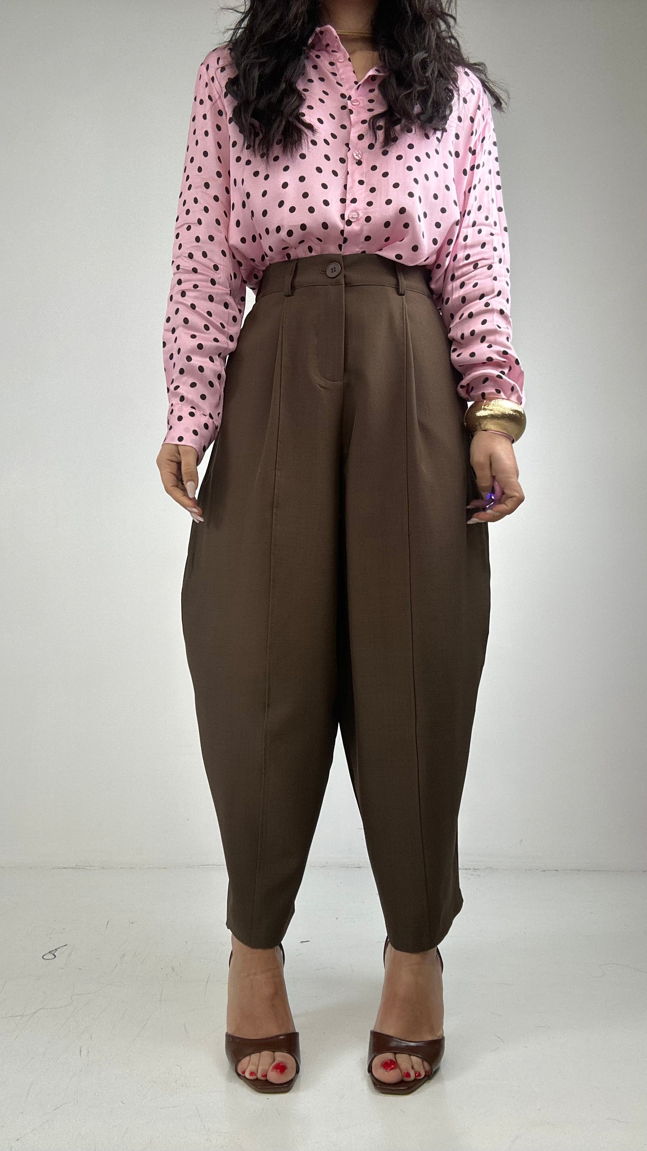 Pantalone BALLOON OFFICE - MARRONE