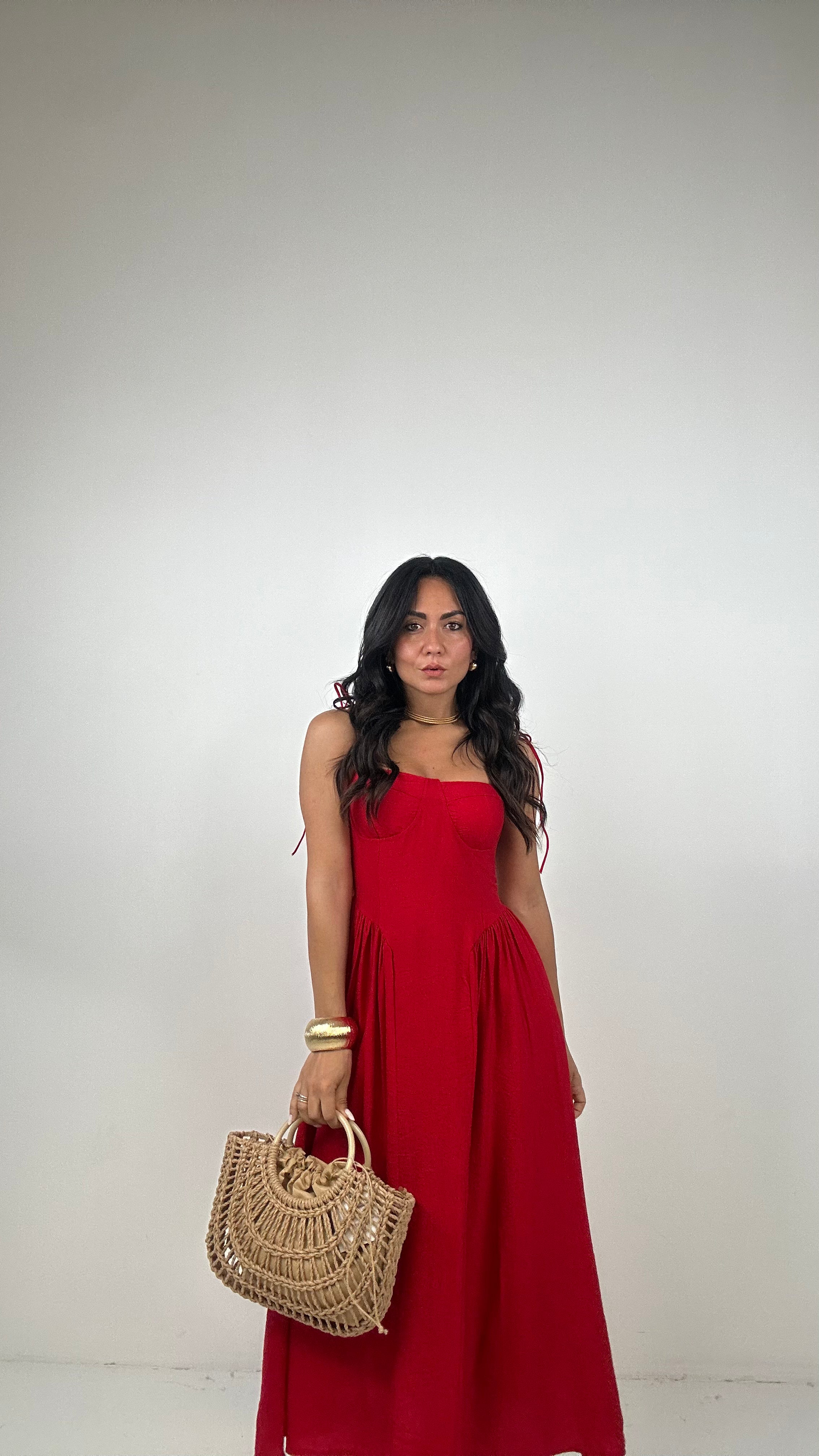 Vestito LACCETTO E COPPA - ROSSO