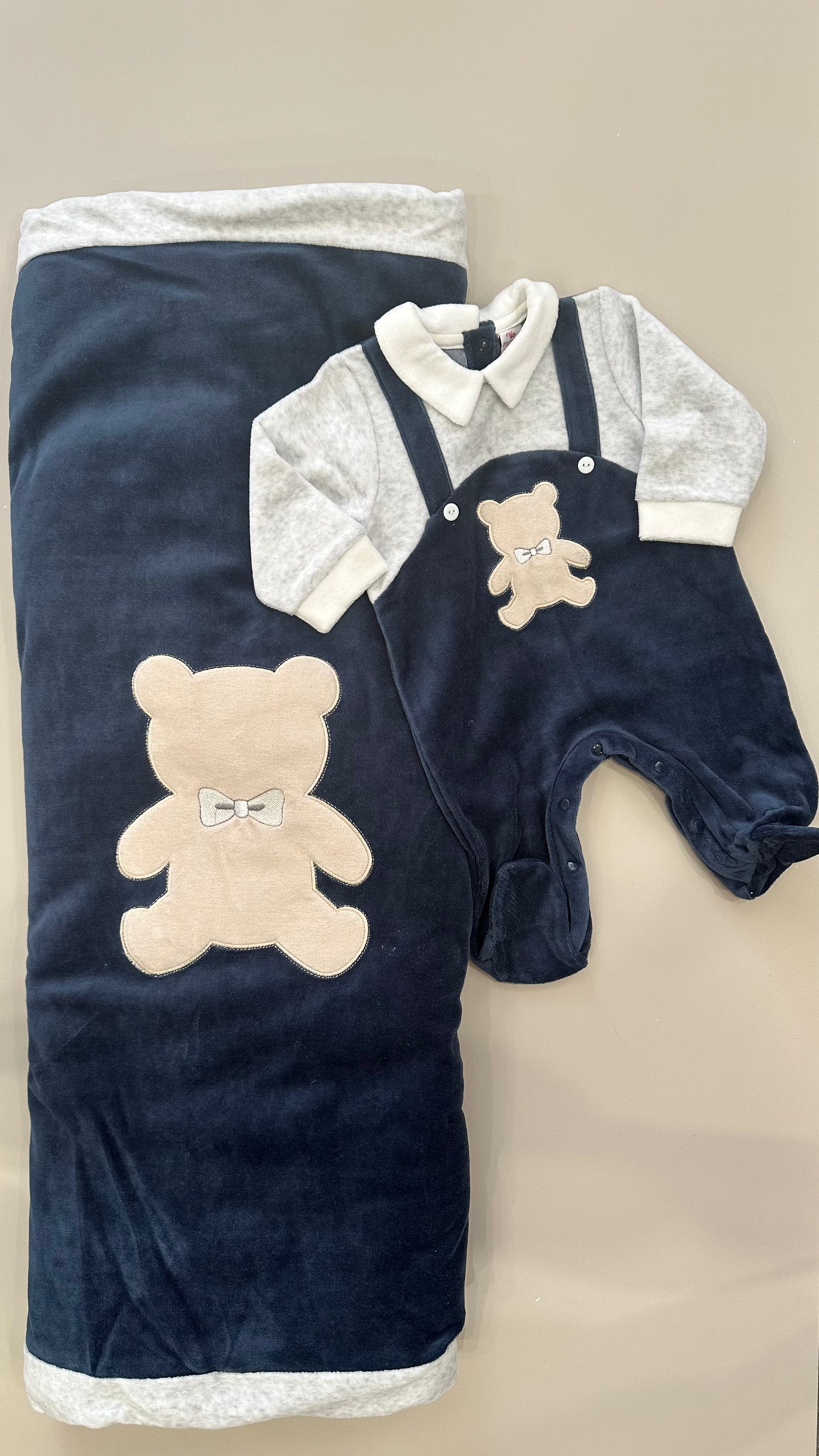 Set TUTINA + COPERTA 1-3M - BLU