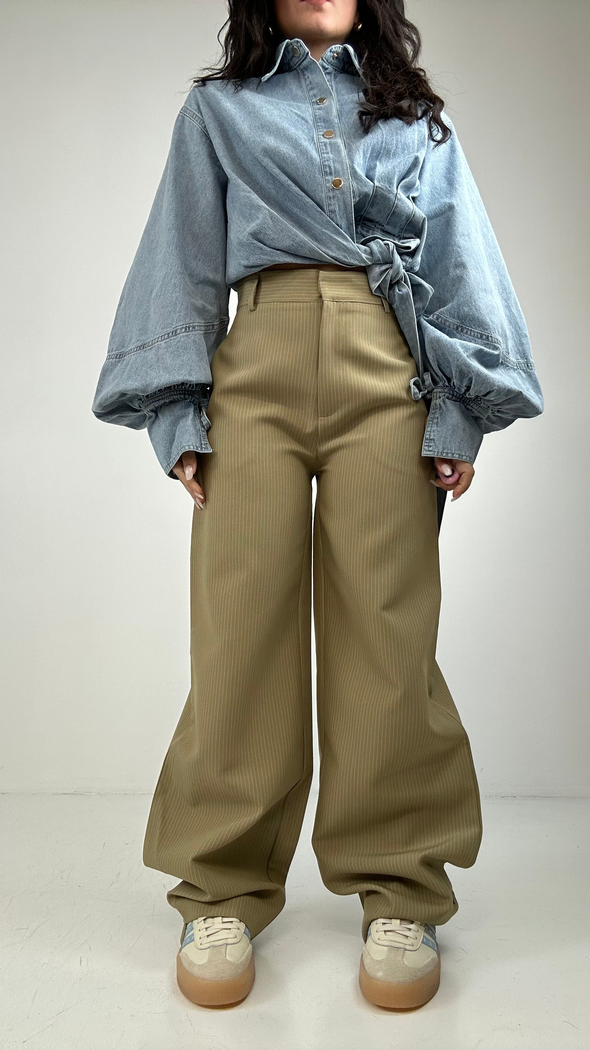 Pantalone BAGGY GESSATO - BEIGE