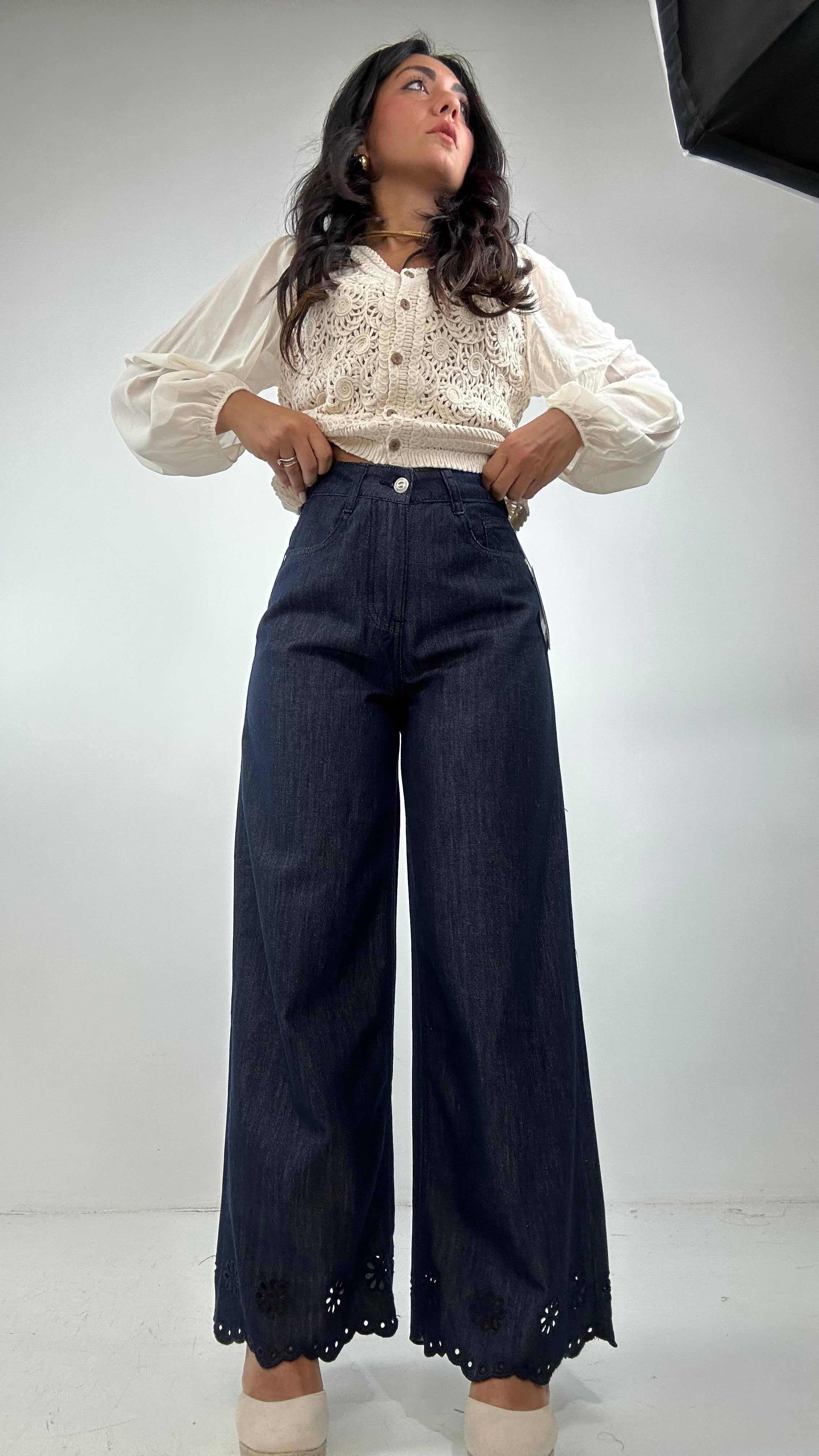 Jeans RICAMO SOTTO - BLU