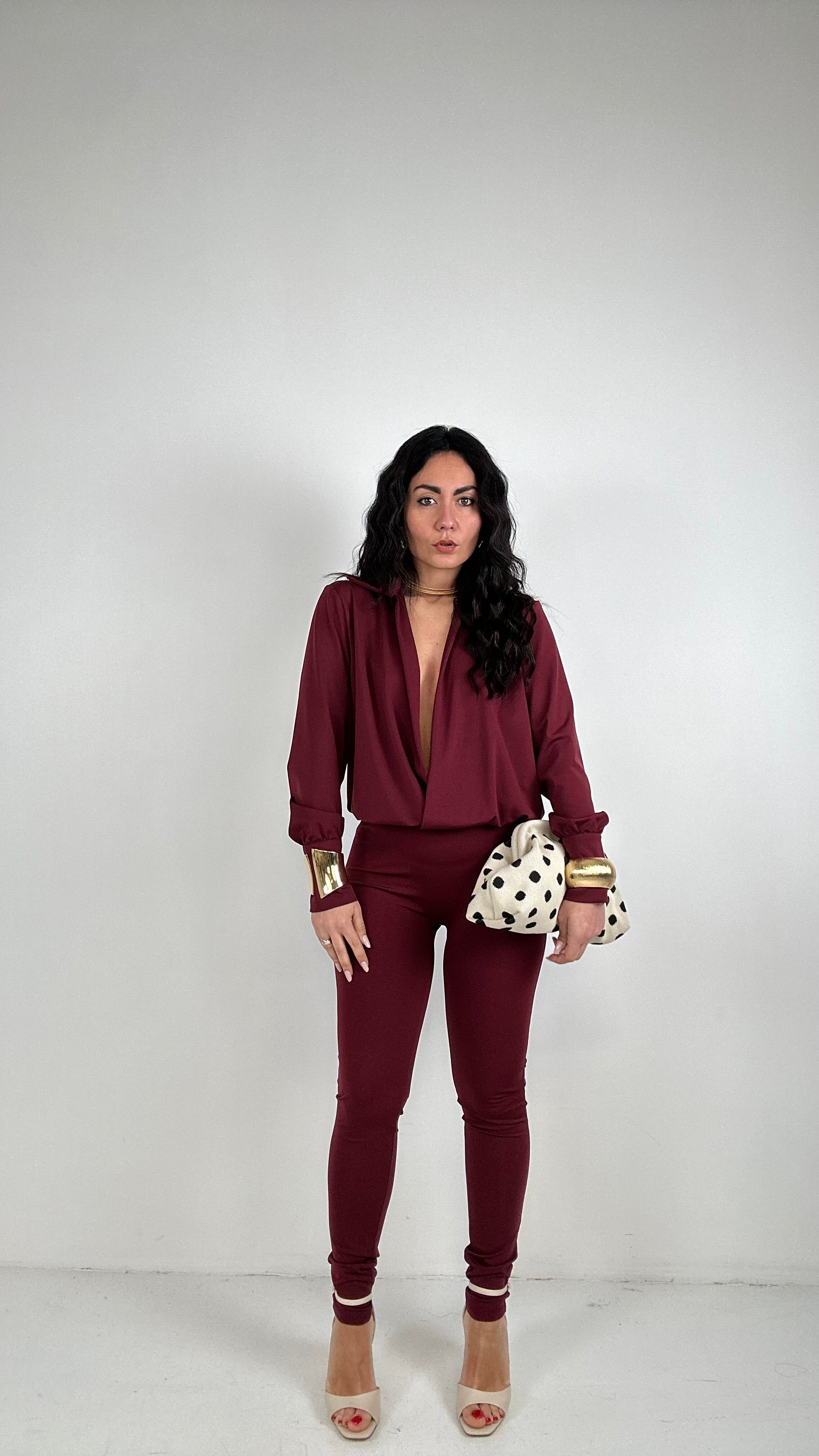 Tuta CON COLLETTO - BORDEAUX