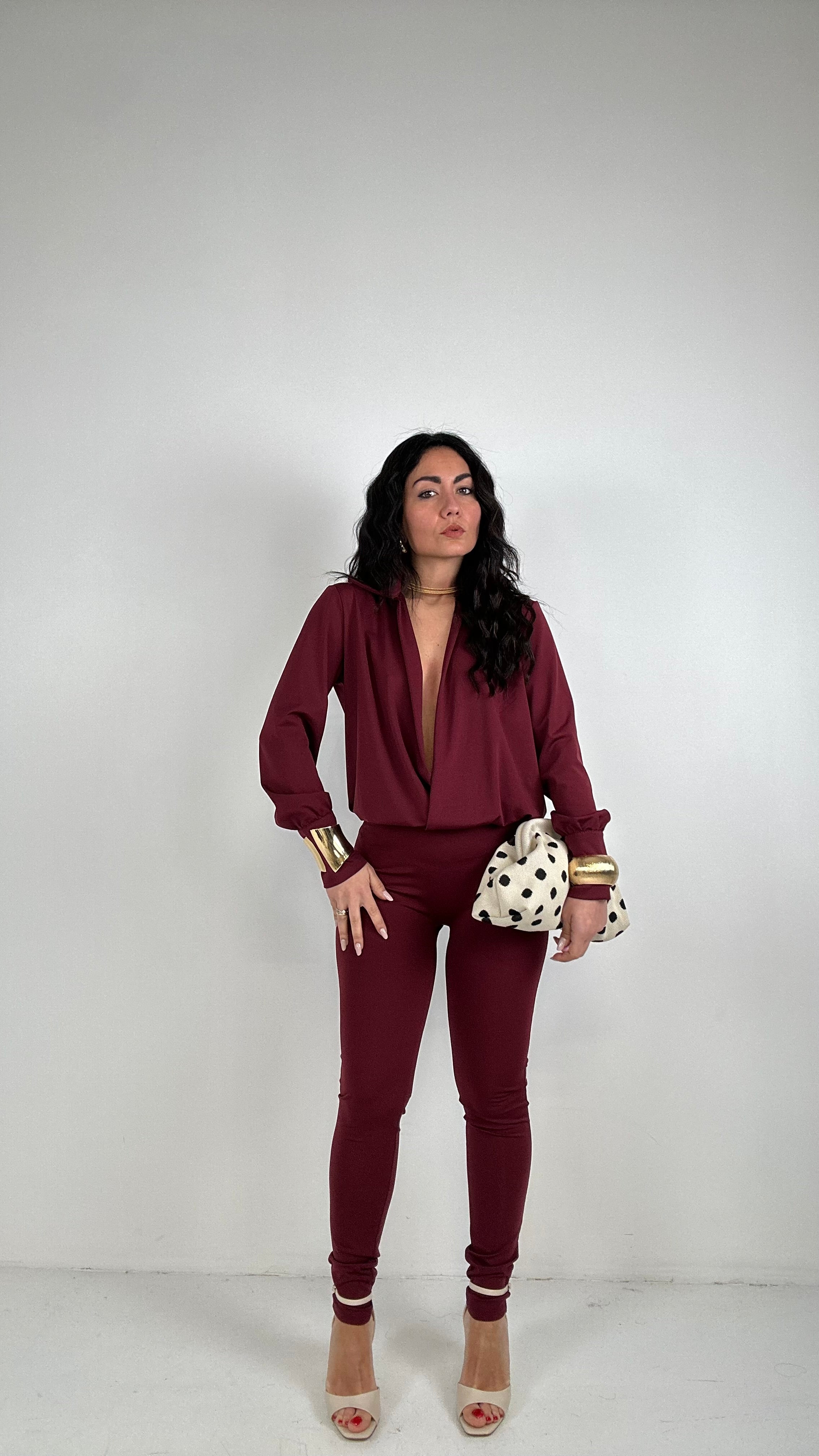 Tuta CON COLLETTO - BORDEAUX
