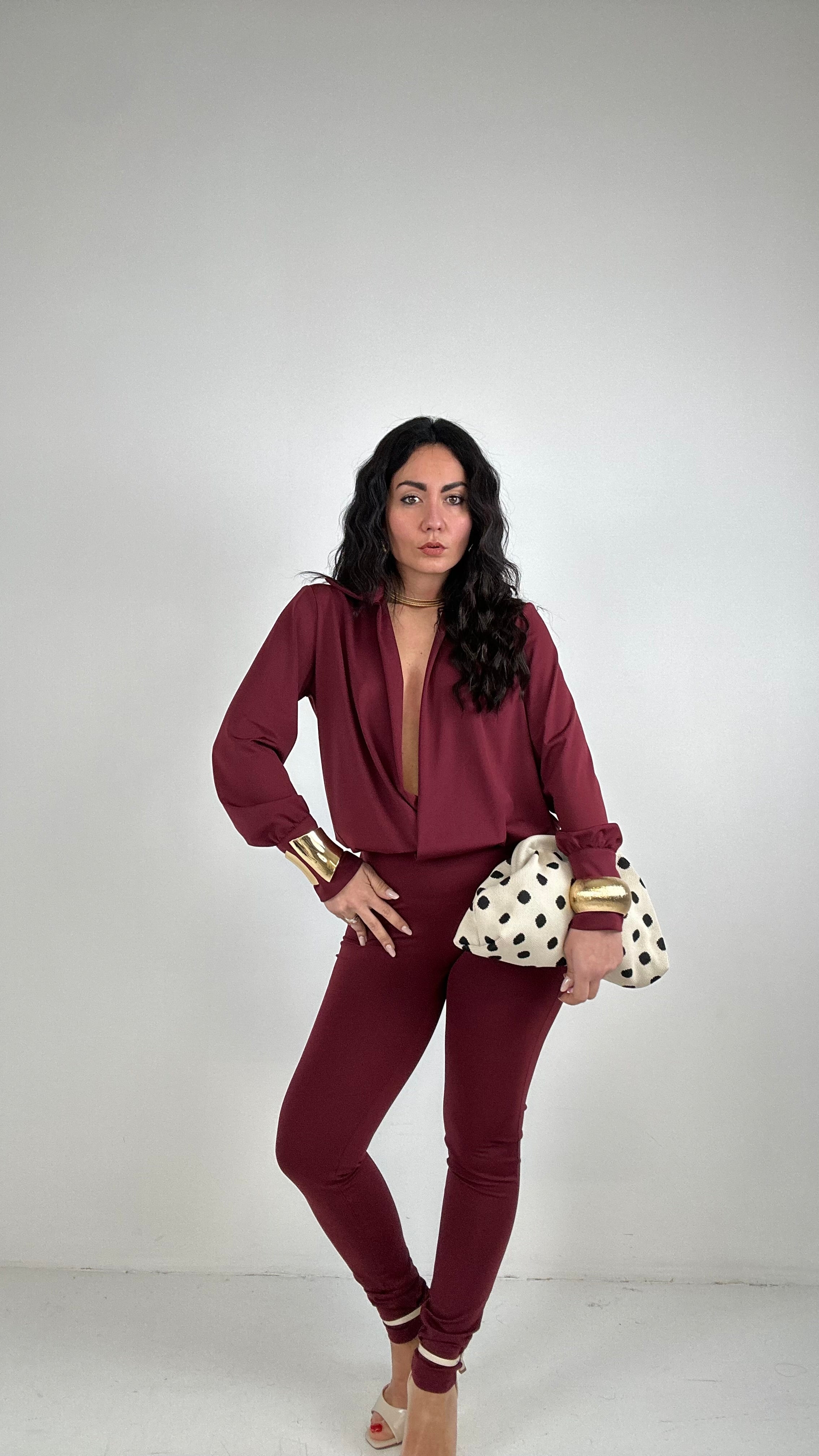 Tuta CON COLLETTO - BORDEAUX
