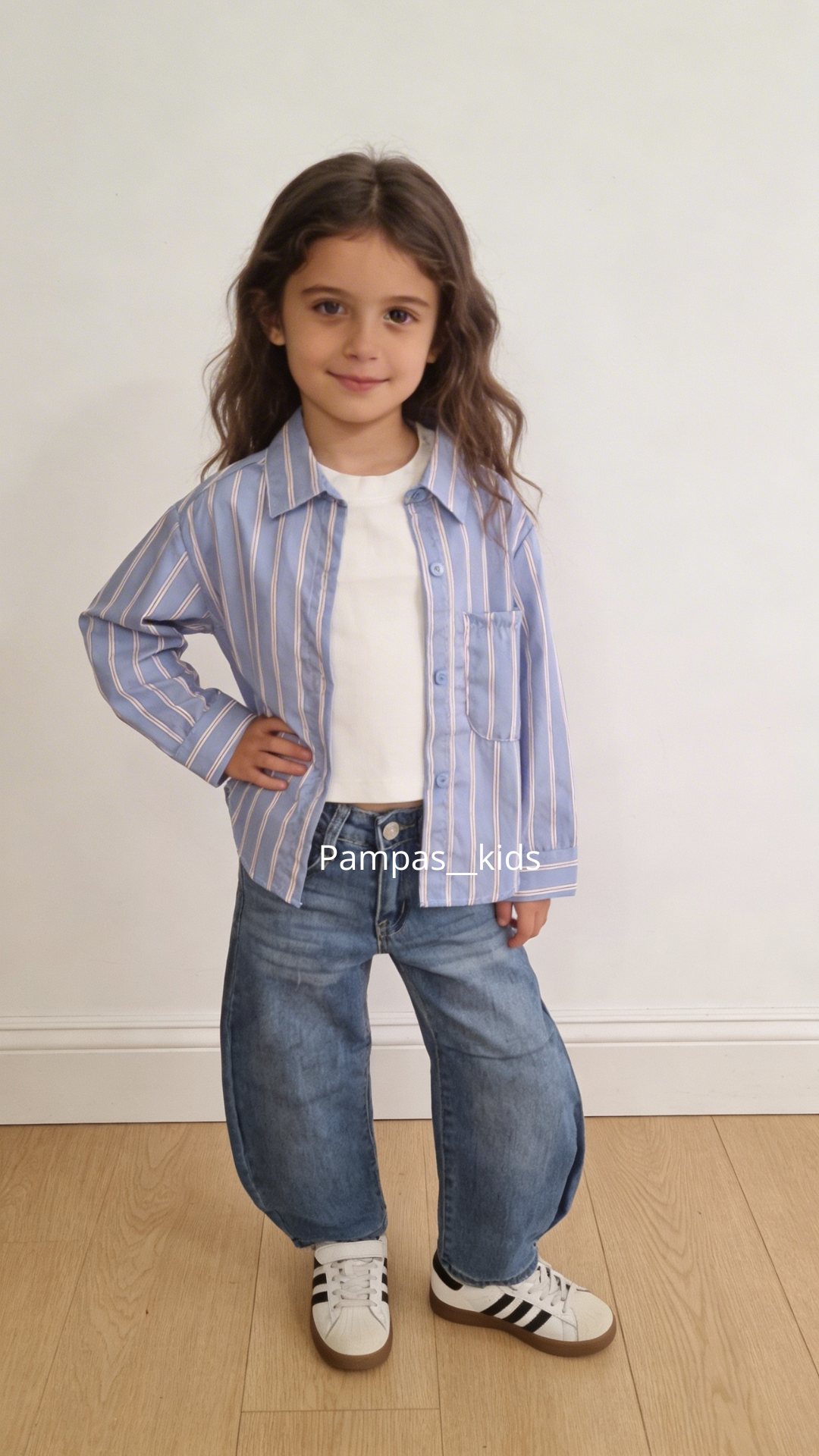 Camicia riga CON MAGLIA 4-14A - CELESTE