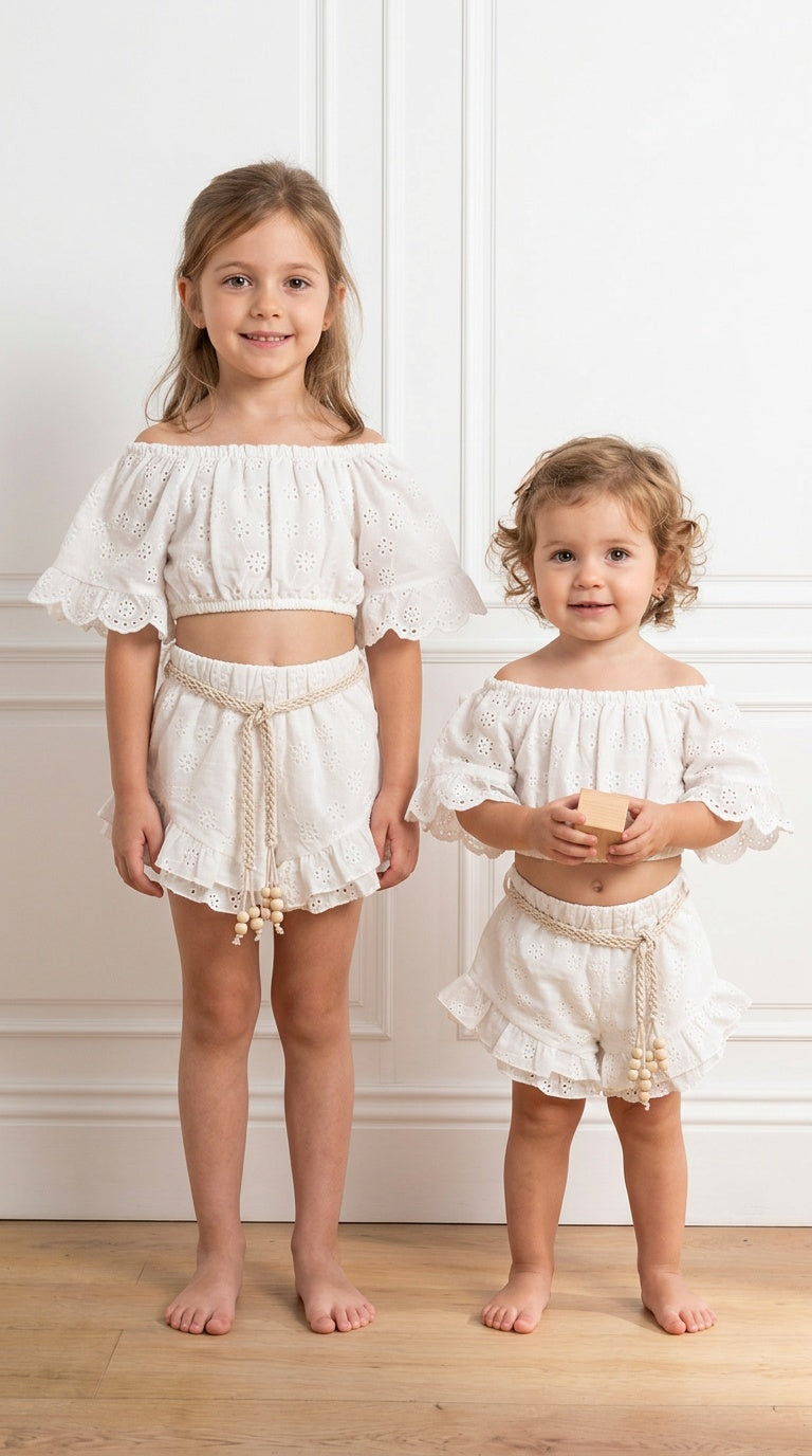 Coordinato SANGALLO CINTA TRECCIA 12-36M - BIANCO