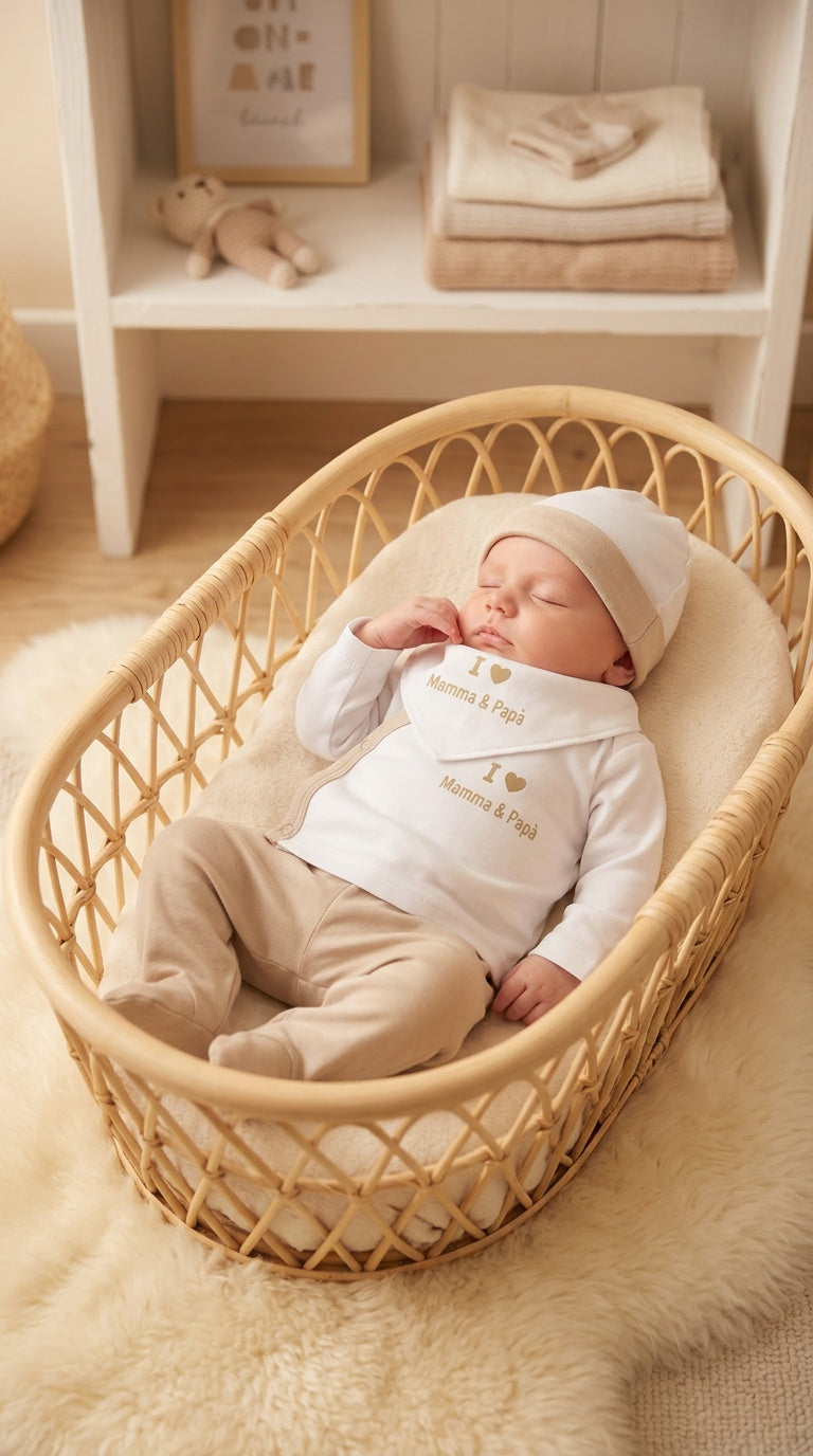 Set nascita MAMMA PAPA' - BEIGE