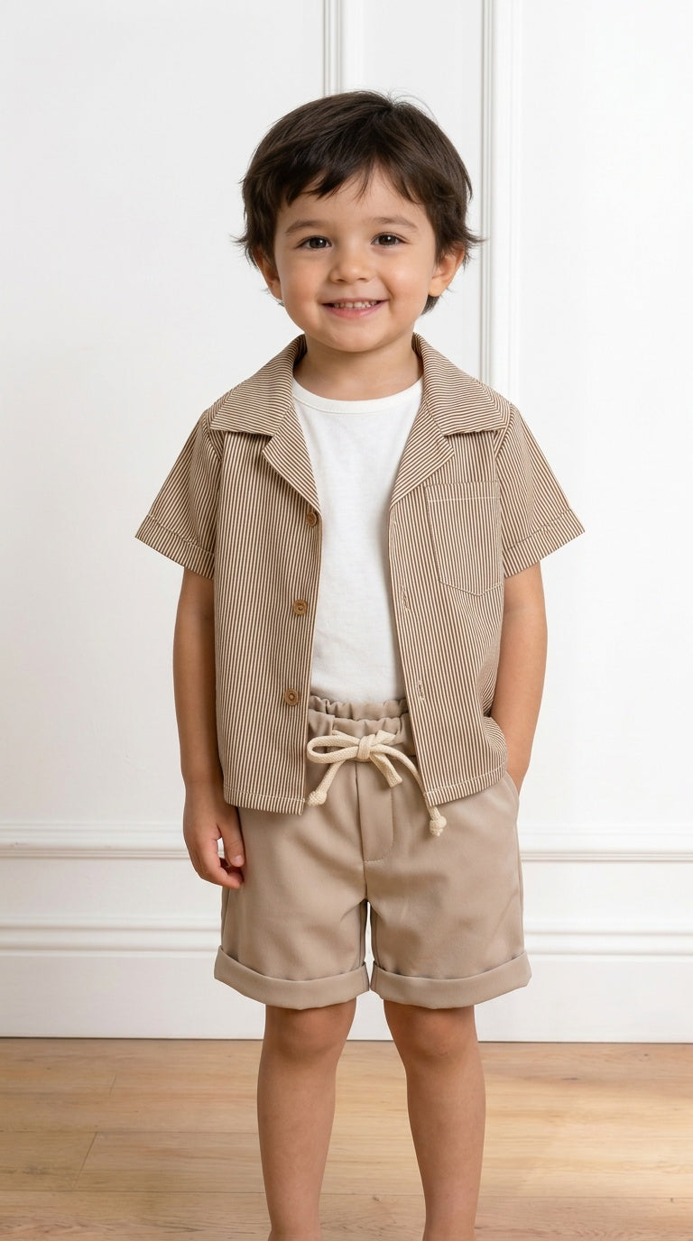 Completo 3pz CAMICIA 9-36M - BEIGE