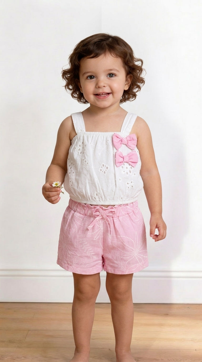 Completo FIOCCHI DI RICAMO 12-36M - ROSA