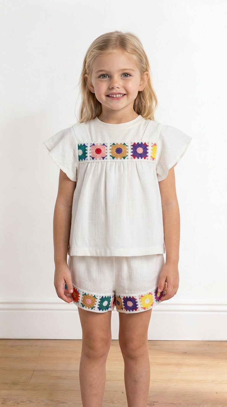 Coordinato IN COTONE VIETRI 3-12A - BIANCO