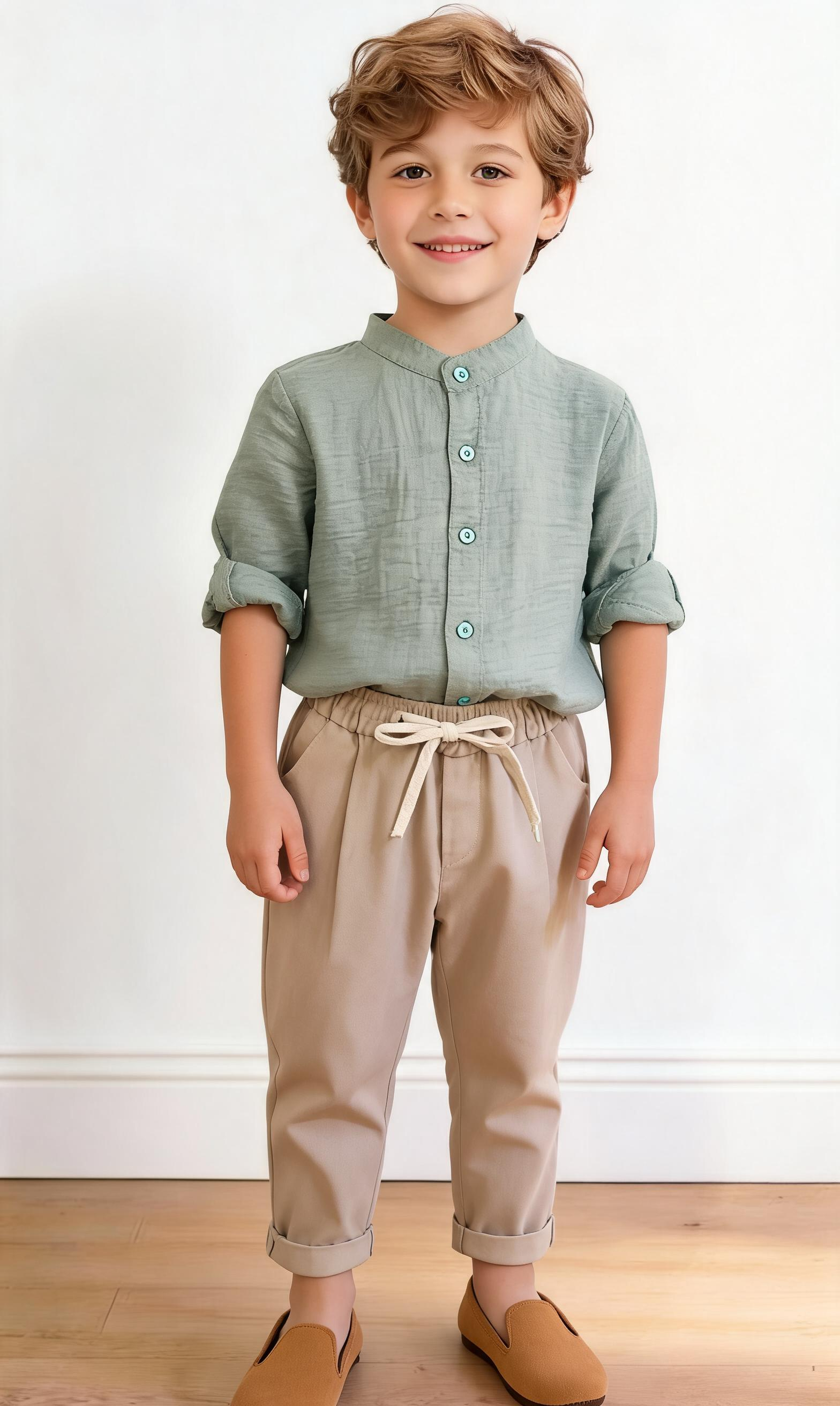 Camicia COREANA 4-14A - VERDE