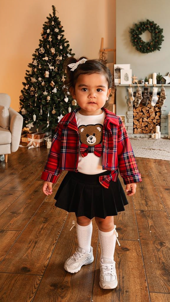 Completo CON GIACCA SCOZZESE 12-36M - BIANCO