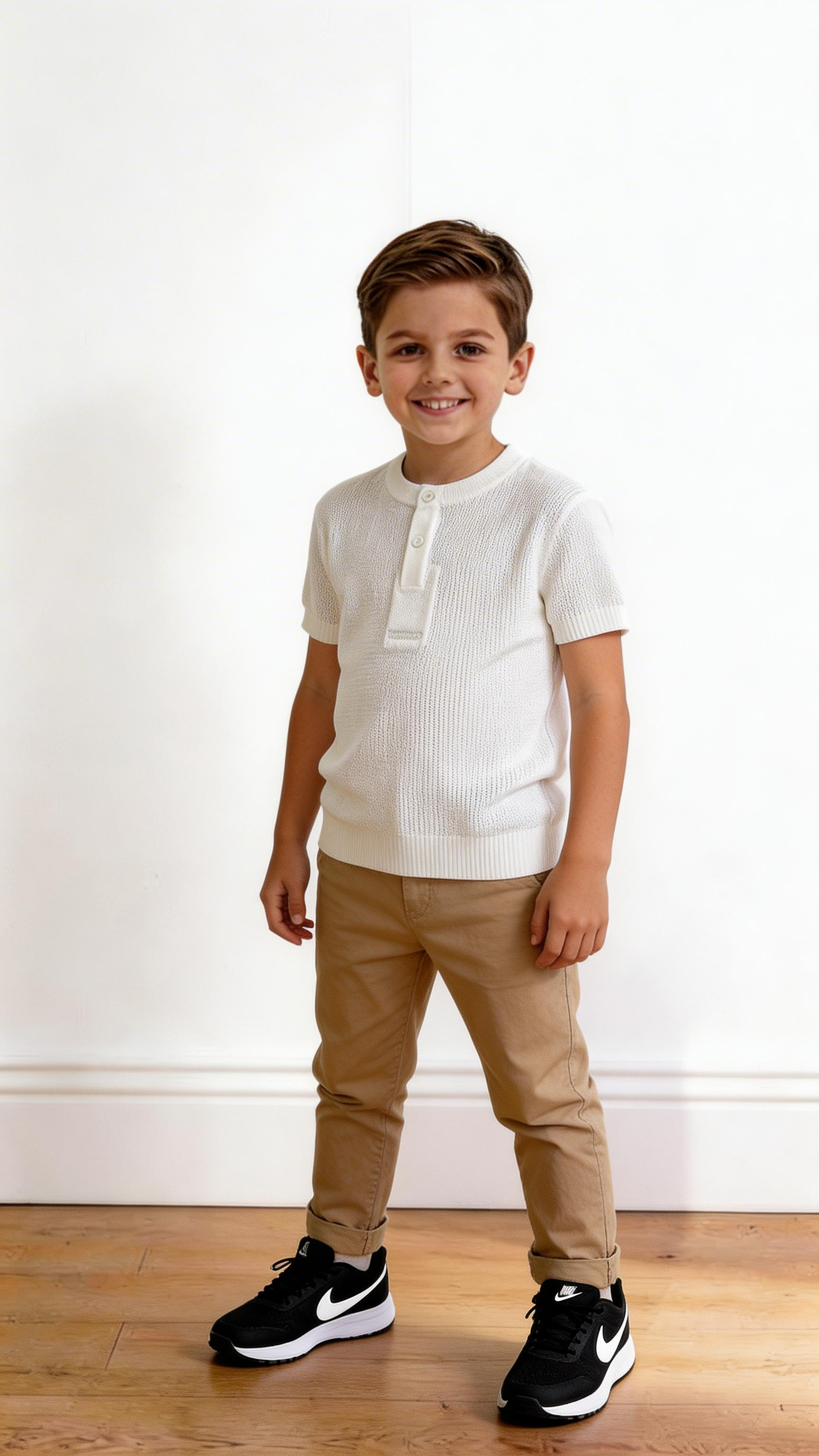 T-shirt TRAFORO 4-14A - PANNA