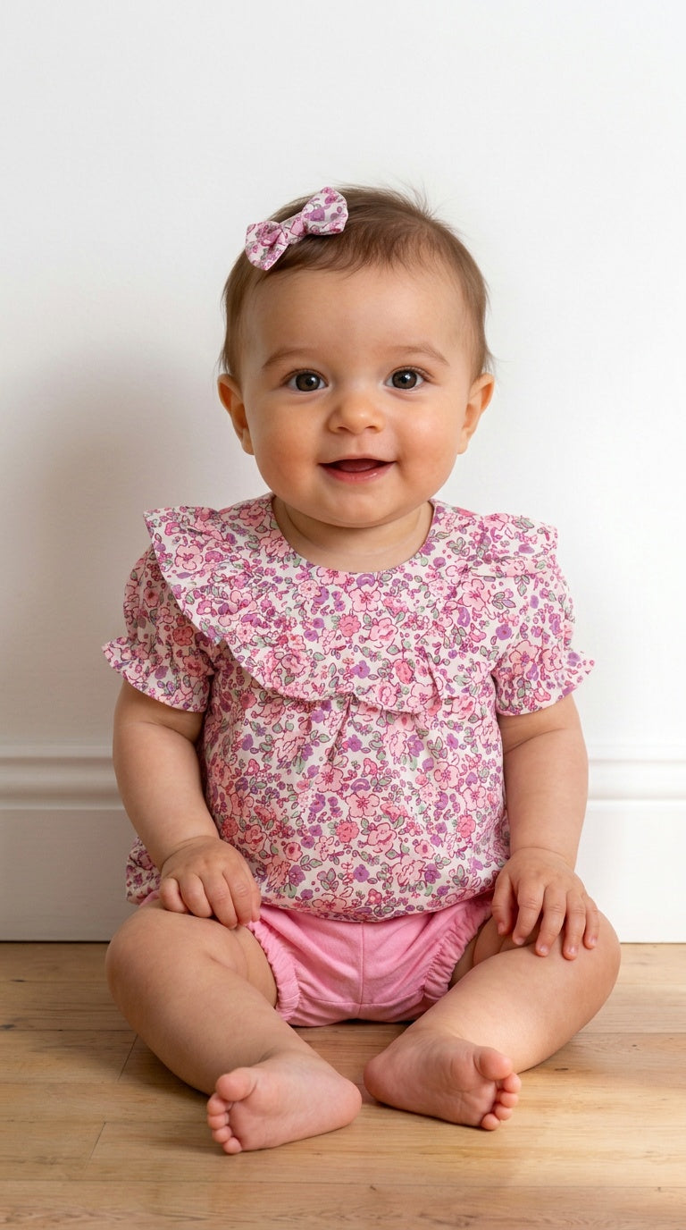 Coordinato FIOR DI FIORI 3-18M - ROSA