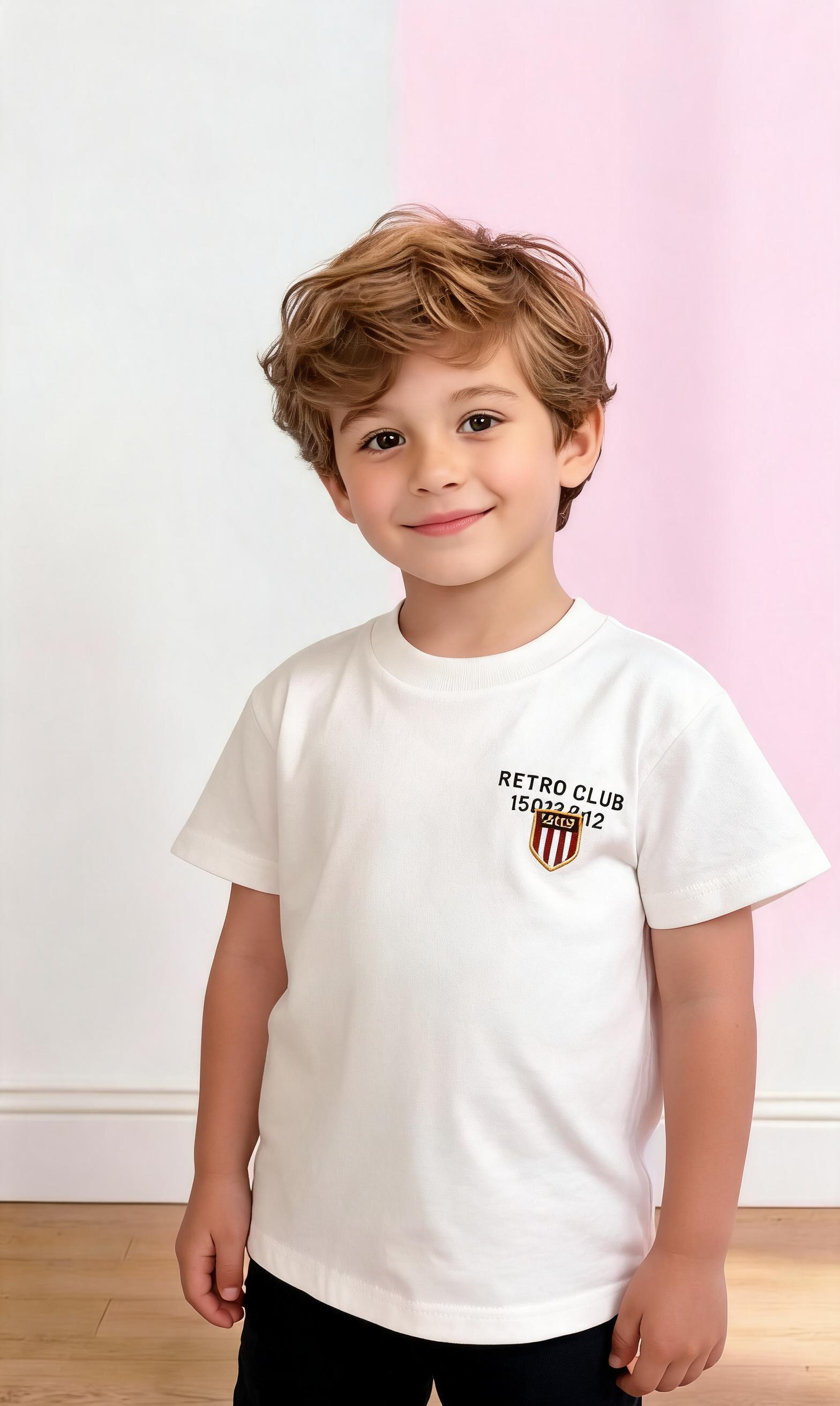 T-shirt RETRO CLUB 6-16A - BIANCO