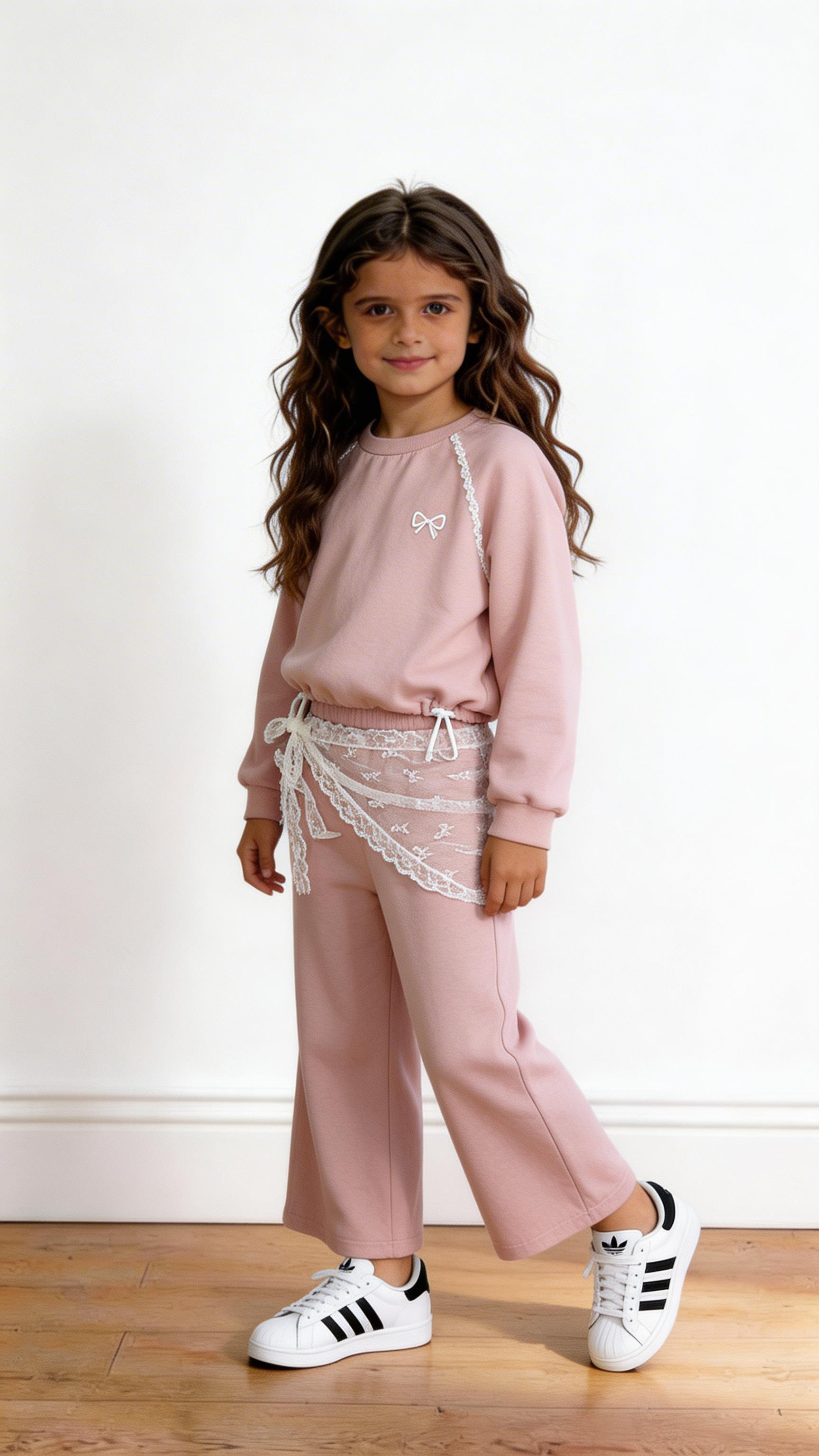 Tuta FIOCCO CON PIZZO 3-12A - ROSA