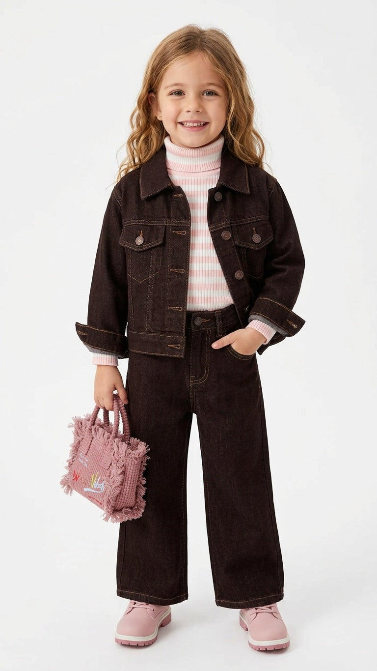 Jeans WIDE BROWN 5-14A - MARRONE