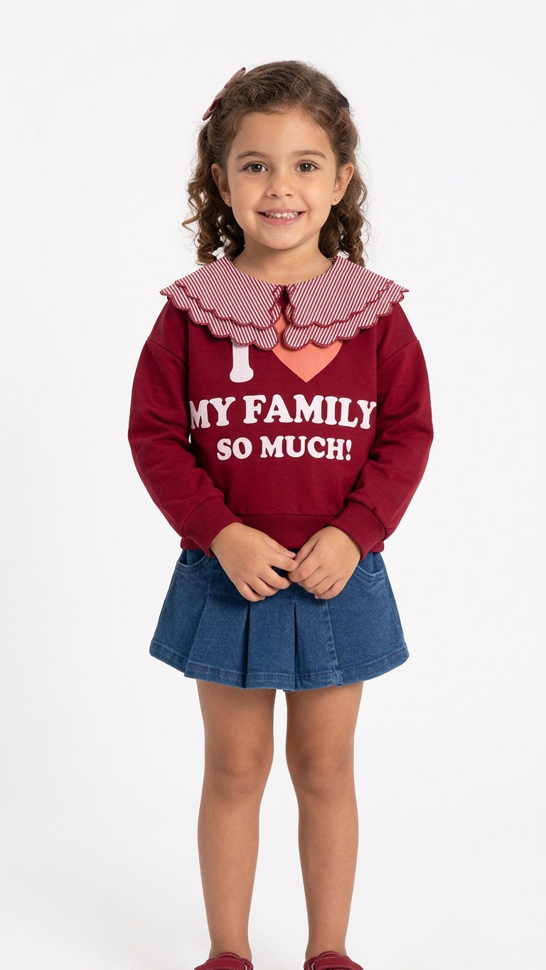 Completo FELPA E GONNA MY FAMILY - BORDEAUX