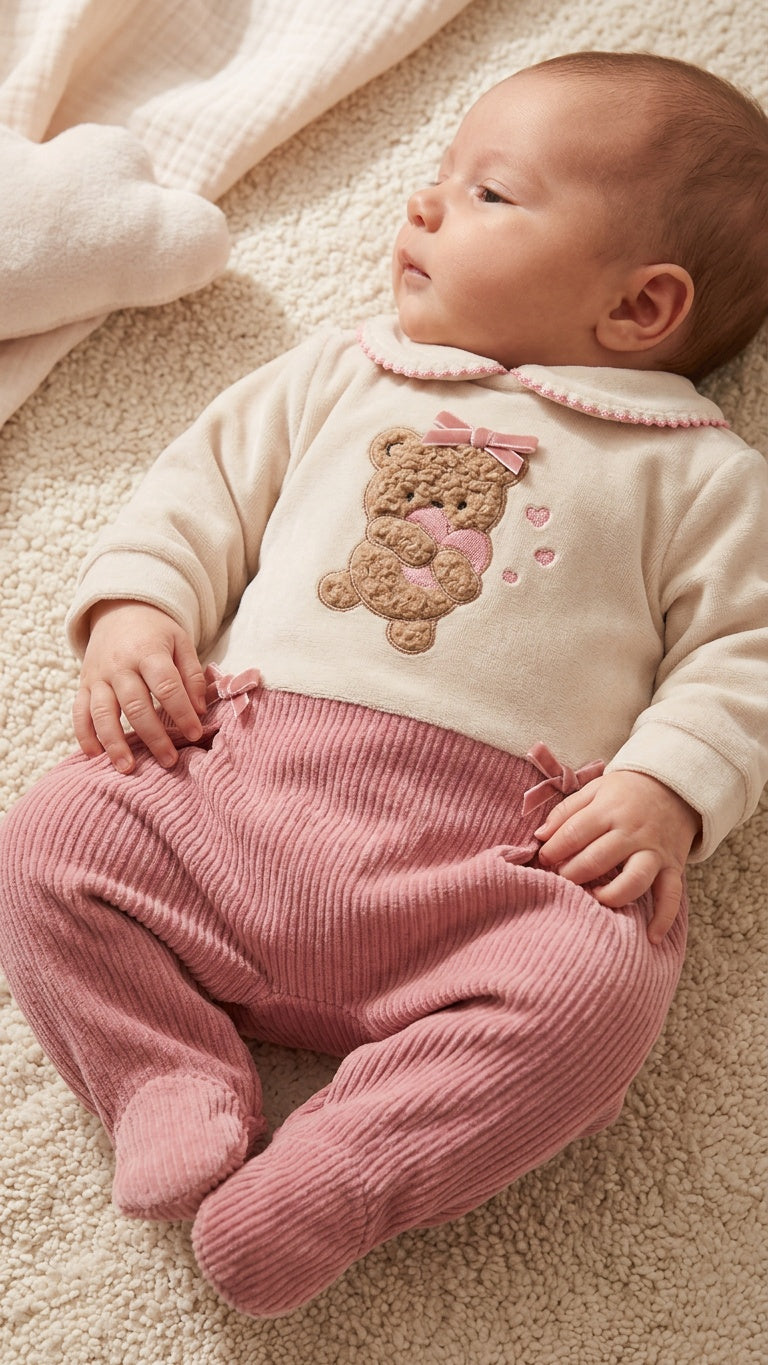 Tutina CINIGLIA ORSO CUORE - ROSA