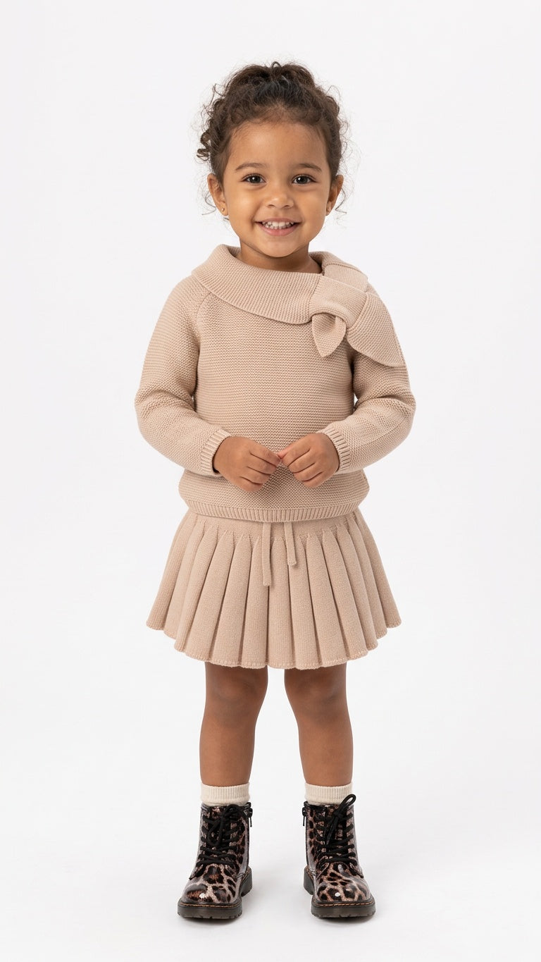 Coordinato IN MAGLIA CON GONNA 12-36M - BEIGE