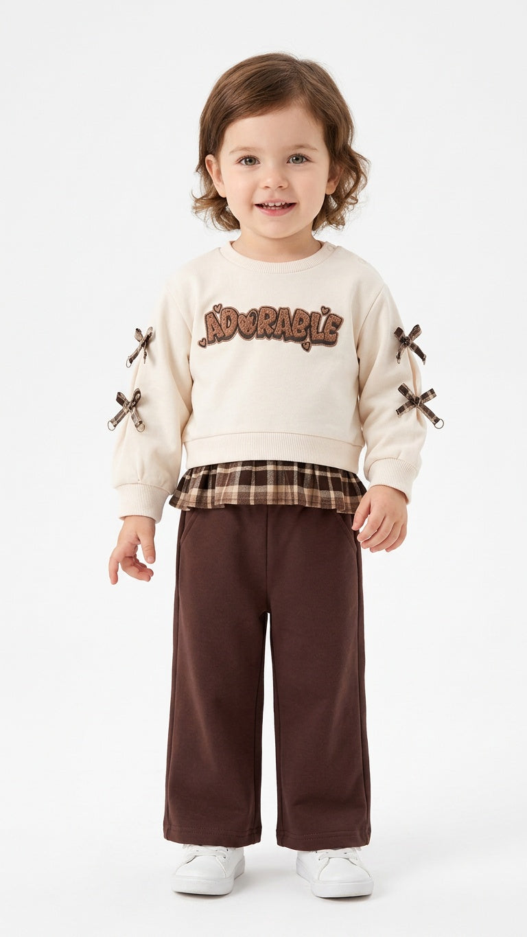 Tuta ADORABLE QUADRI 1-5A - MARRONE