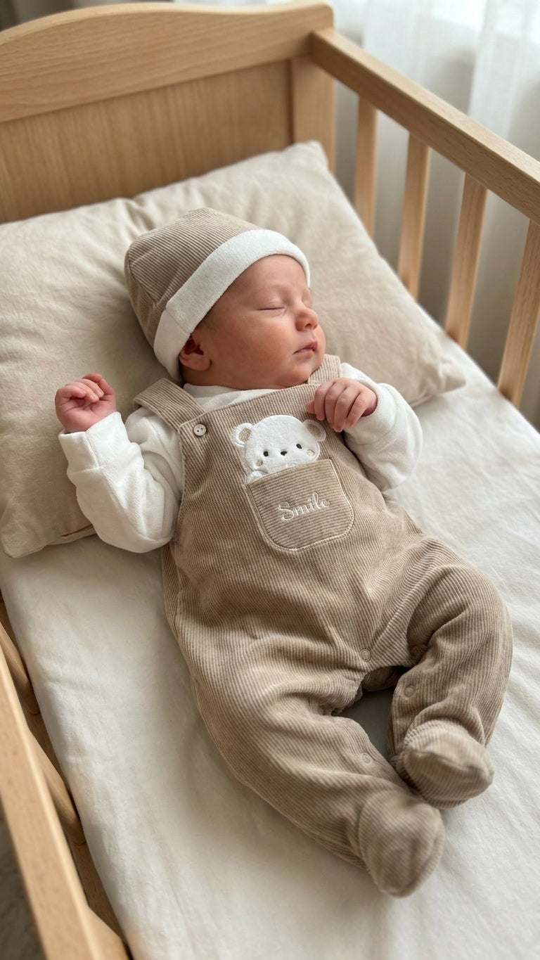 Tutina ORSO SMILE CON BAVETTA E CAPPELLO 0-12M - BE