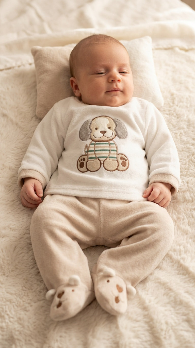 Tutina 2 PEZZI CAGNIOLINO 0-12M - BEIGE