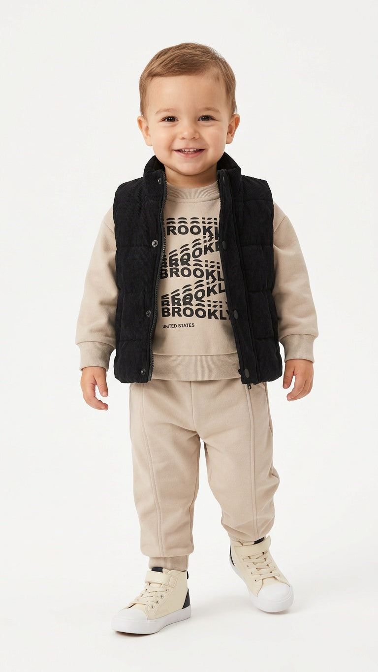Completo TUTA CON SMANICATO 12-36M - NERO