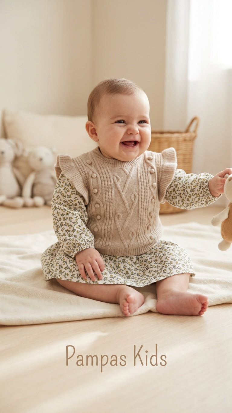 Vestitino CON GILET 3-18M - BEIGE