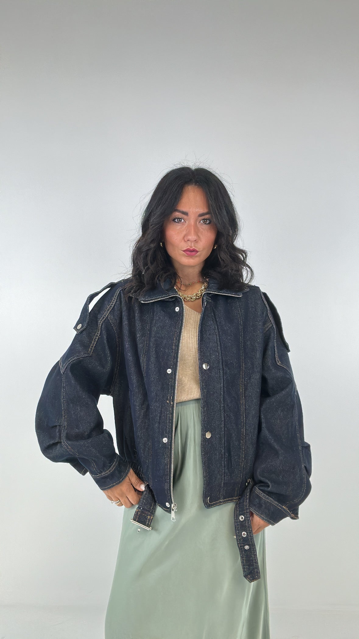 Bomber INTERNO MACULATO - JEANS