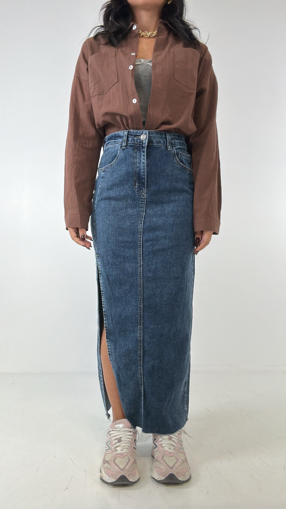 Gonna LUNGA SPACCO - JEANS