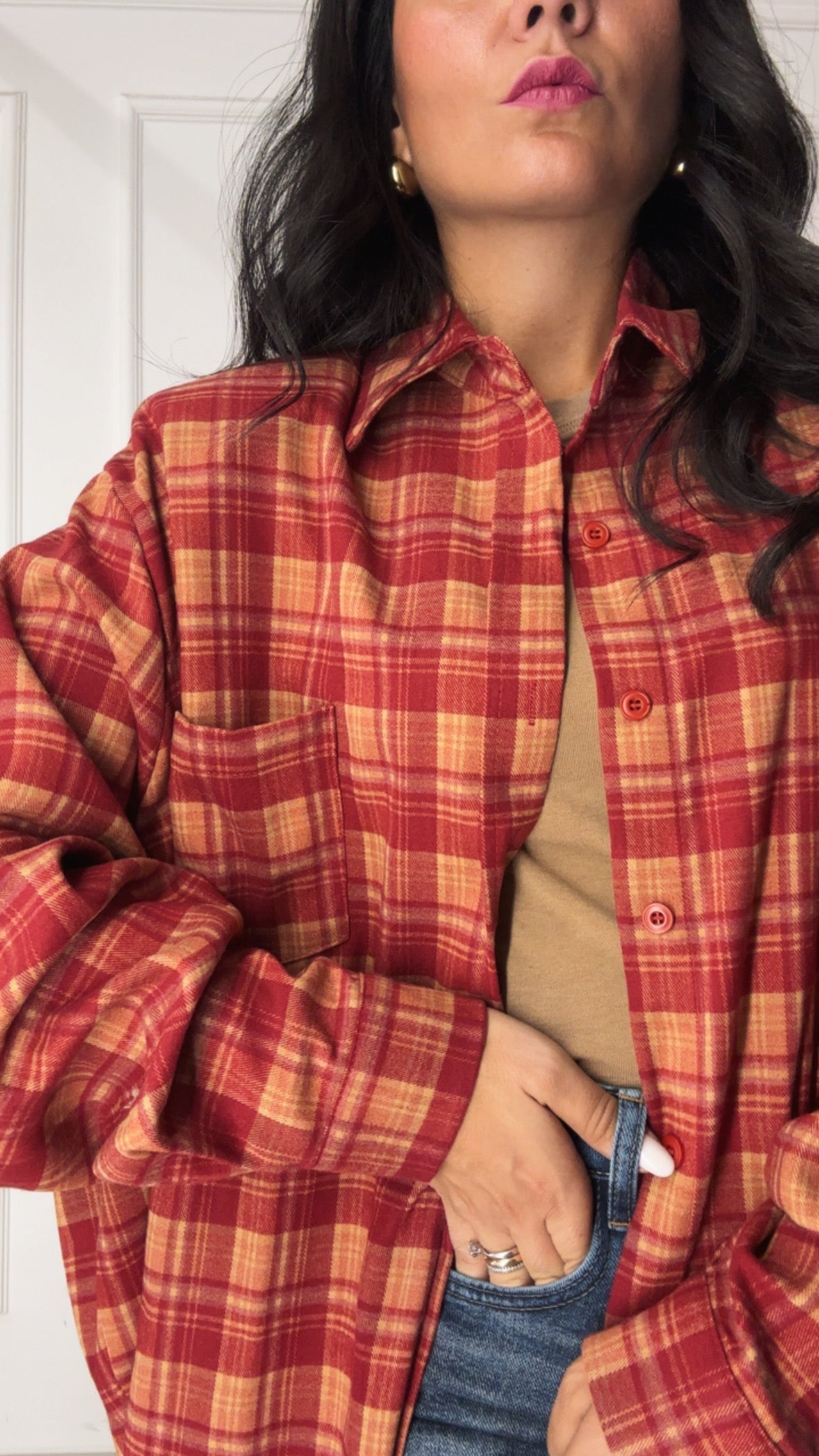 Camicia SPALLINA QUADRI - ROSSO