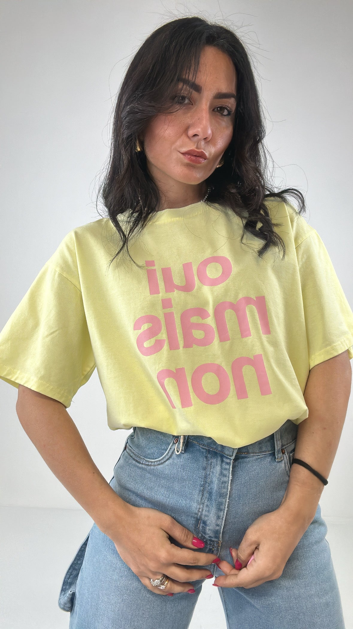 T-shirt OUI MAIS - GIALLO
