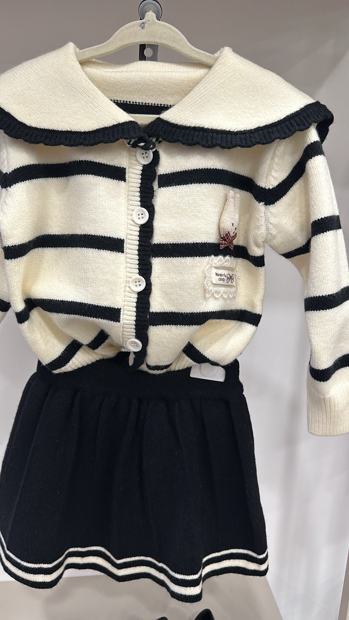 Coordinato RIGHE CON GONNA - PANNA