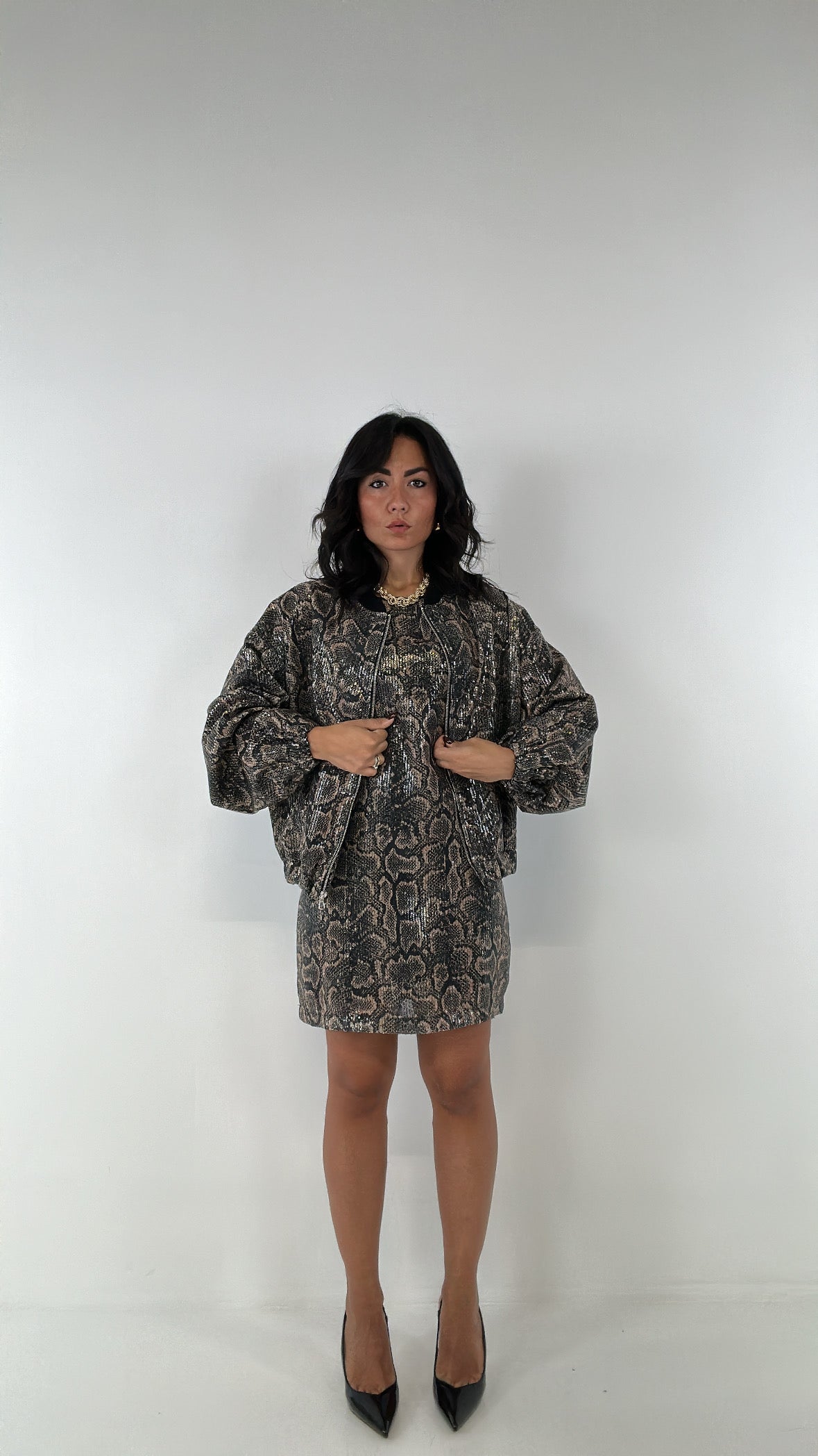 Bomber LUMINA PITONATO - NERO