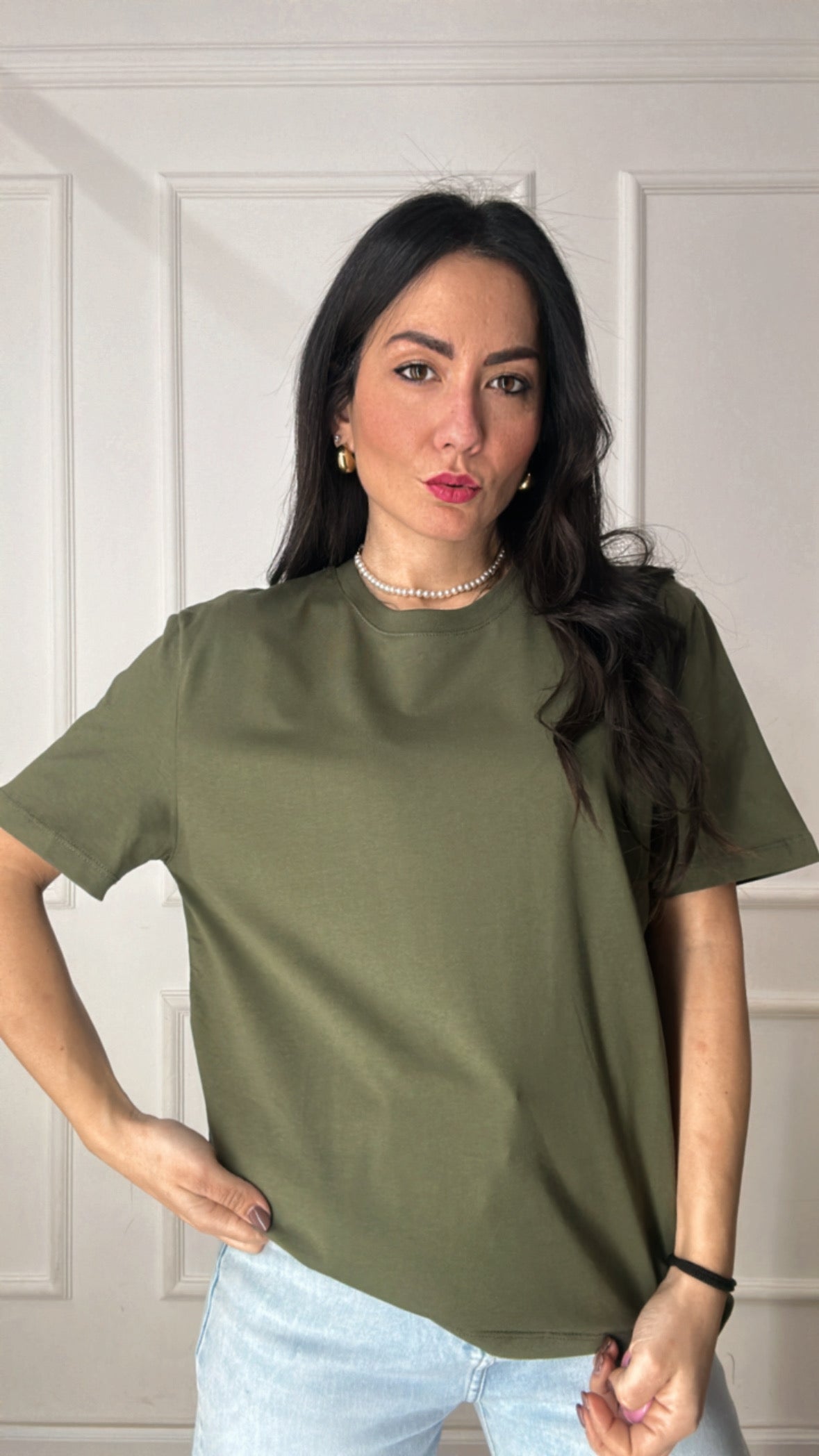 T-shirt BASIC LUMINA - VERDE MILITARE