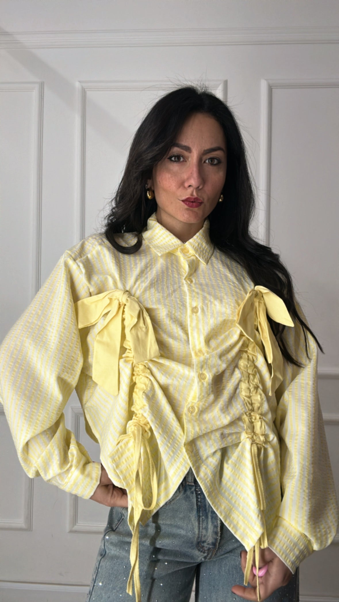 Camicia FIOCCHI E QUADRETTINI - GIALLO