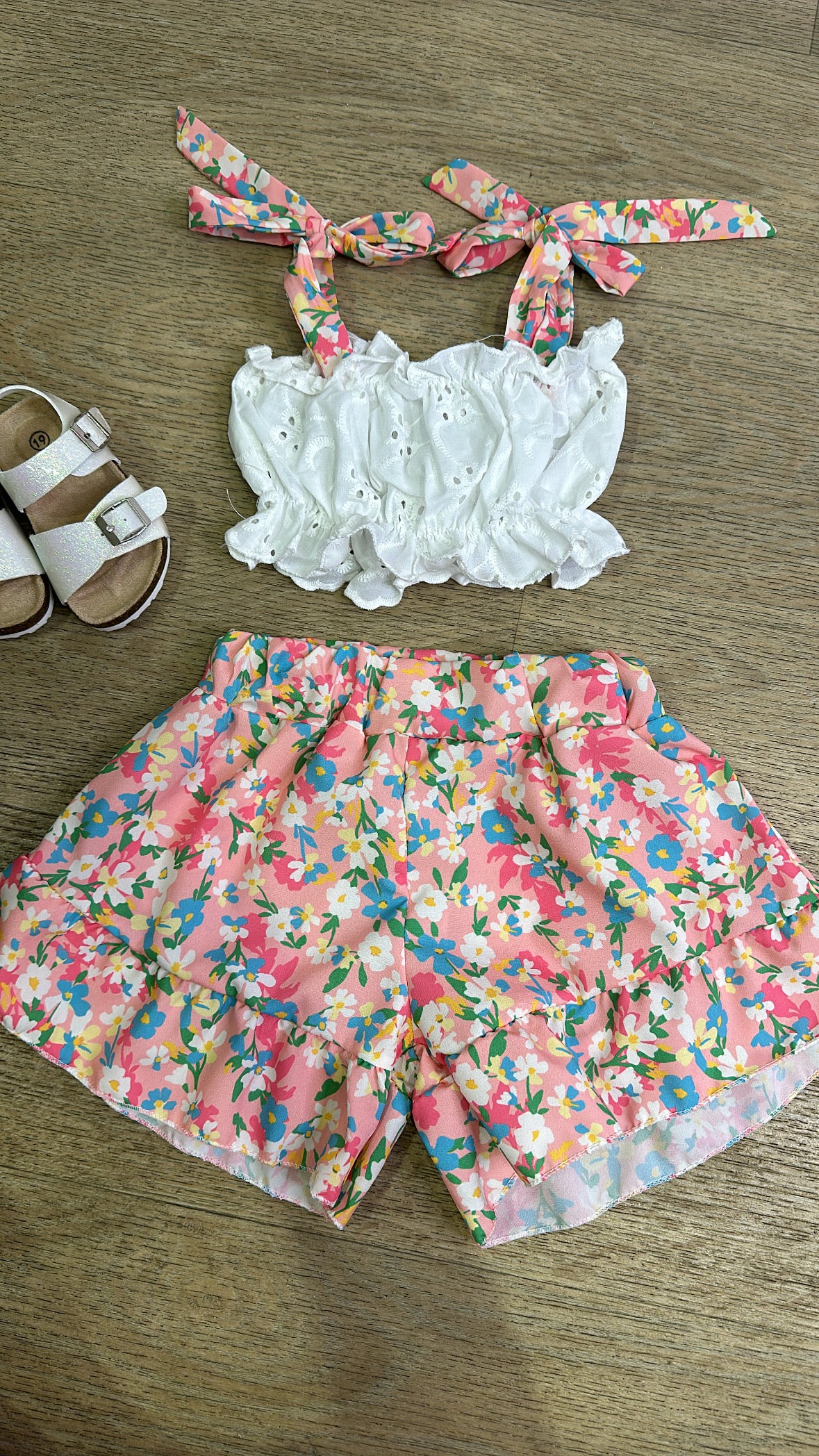 Completo TOP FIORE 2-12A - ROSA