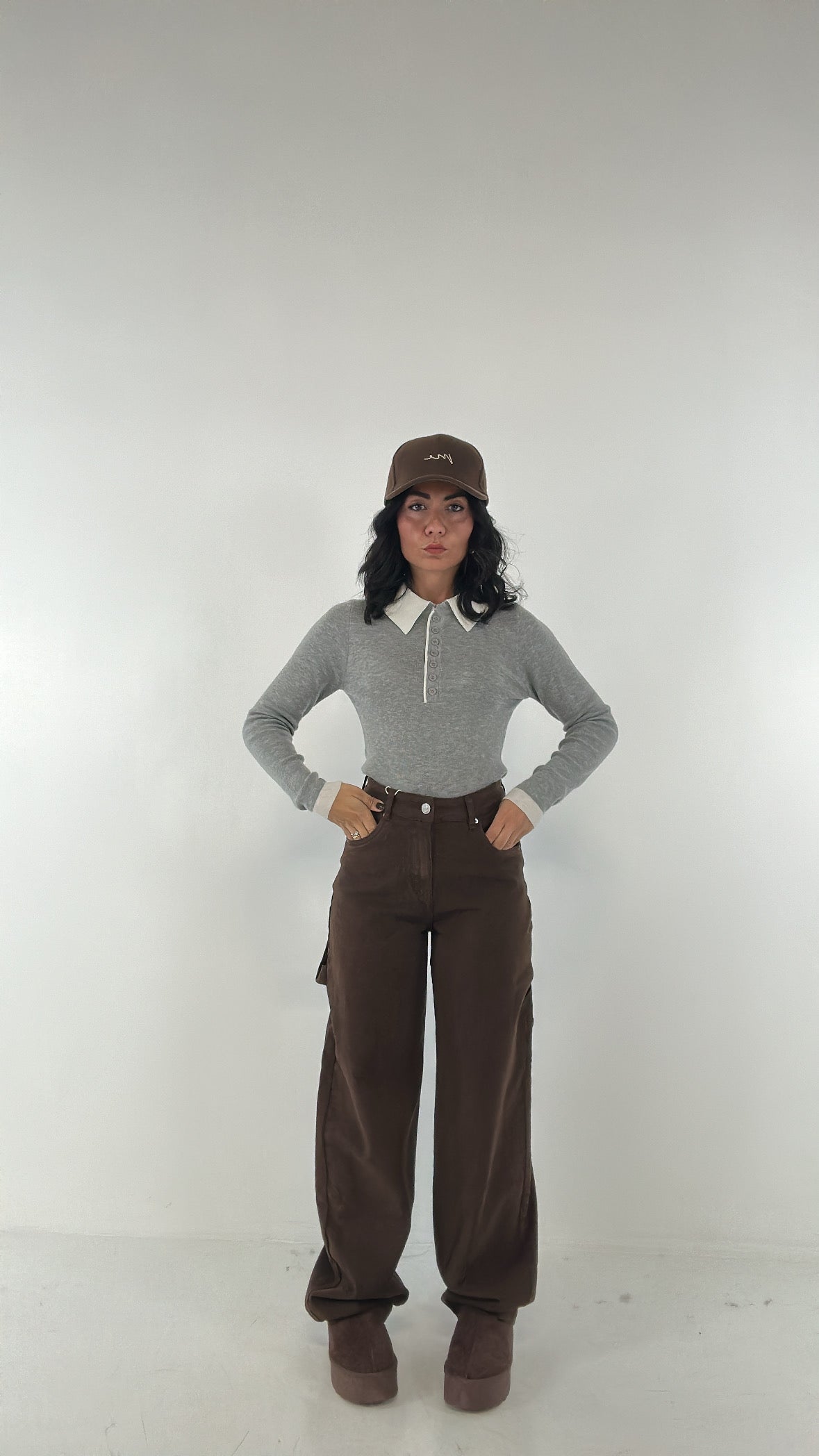 Jeans VSMISS BALLON - MARRONE